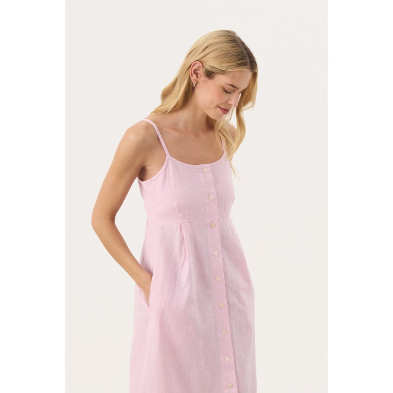 Part Two Reysa Linen Cotton Sleeveless Dress Pink Nectar Chambrey – Jepsons