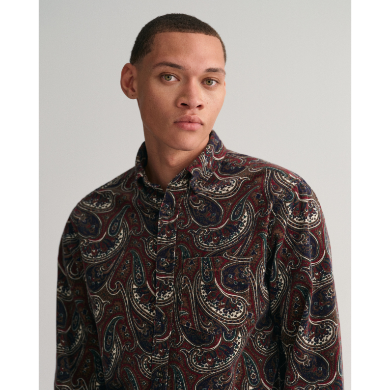 Gant Regular fit overhemd van corduroy met logoborduring • Donkerblauw • de Bijenkorf