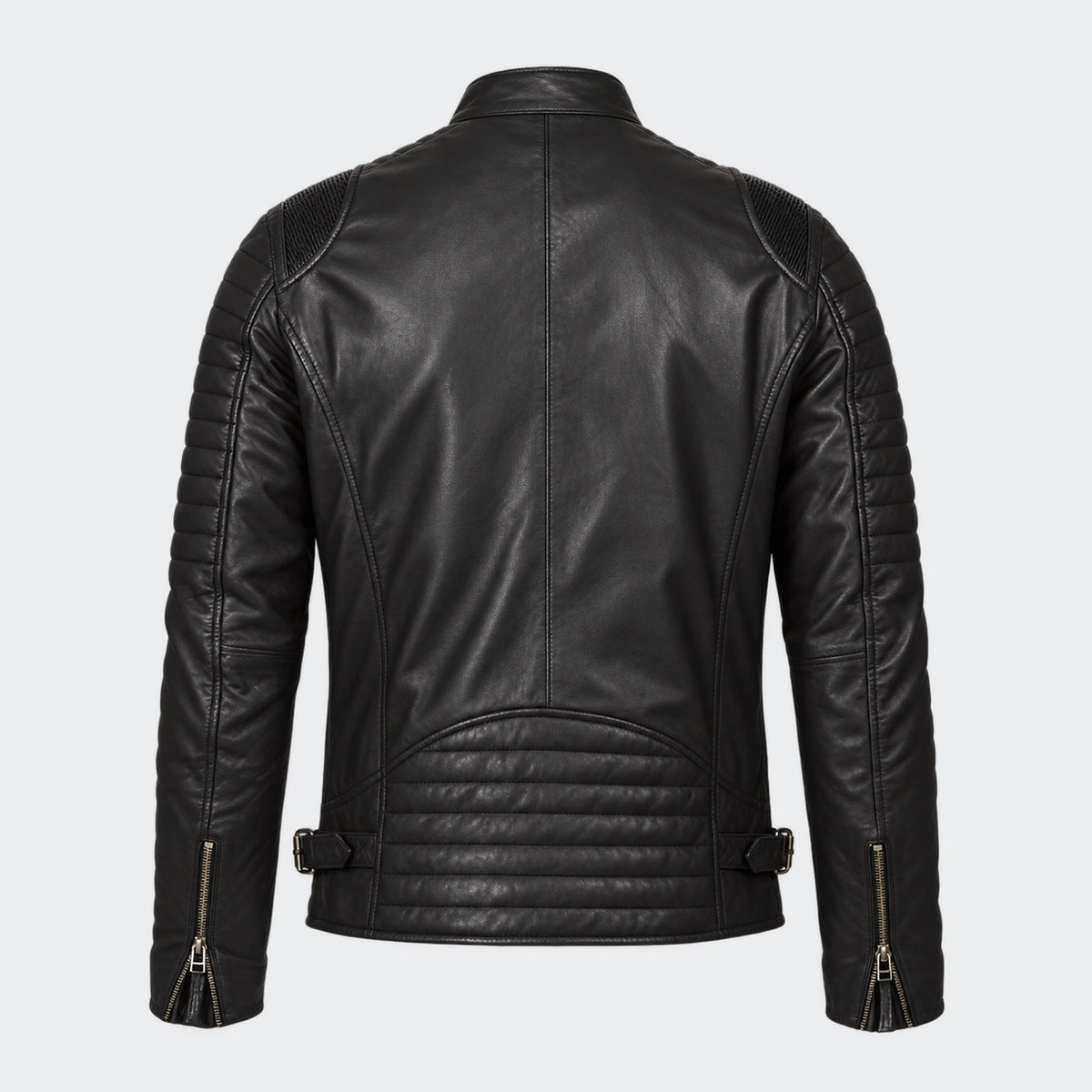 Helium Nappa Leather Biker Style Jacket Paolo in Black