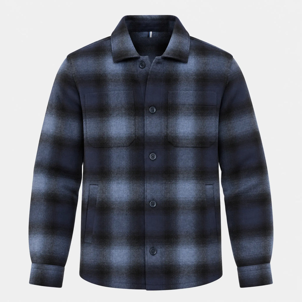 Brax Santiago Overshirt Shacket in Navy Check