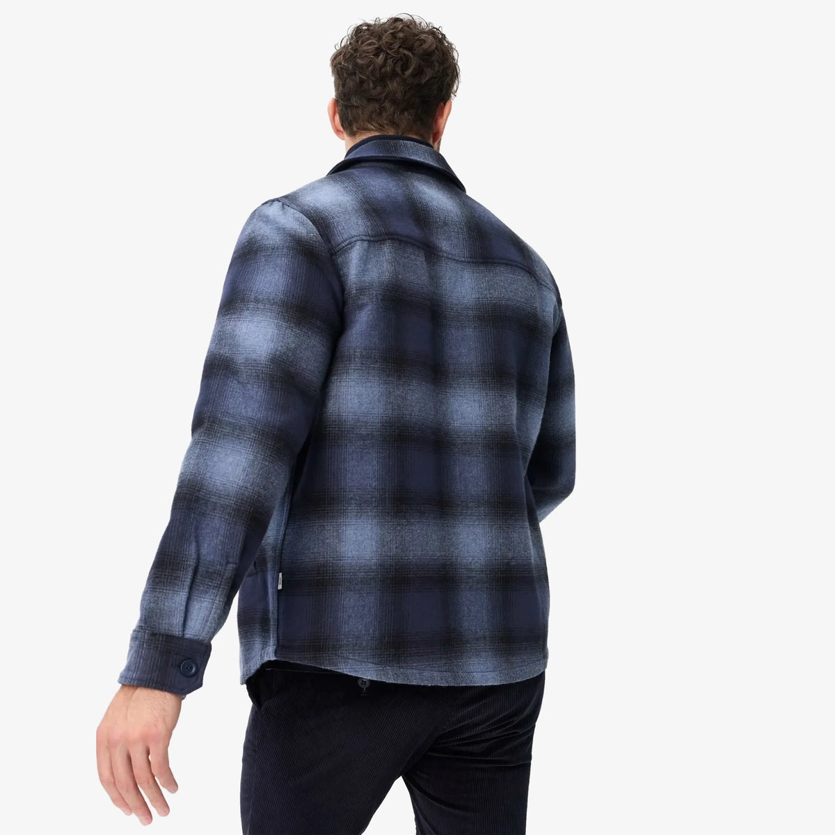 Brax Santiago Overshirt Shacket in Navy Check