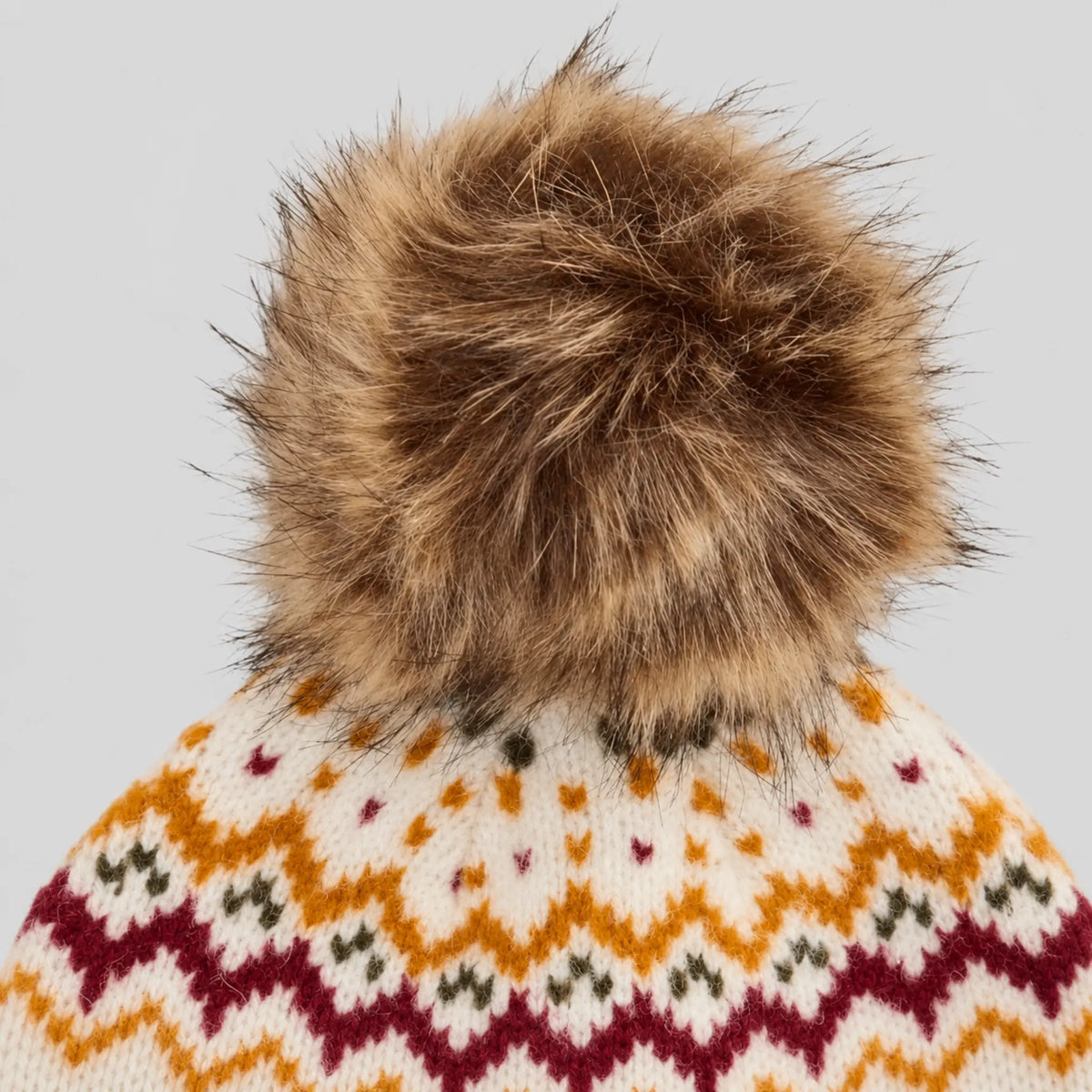 Barbour Kingsford Fair Isle Beanie Hat - Cloud
