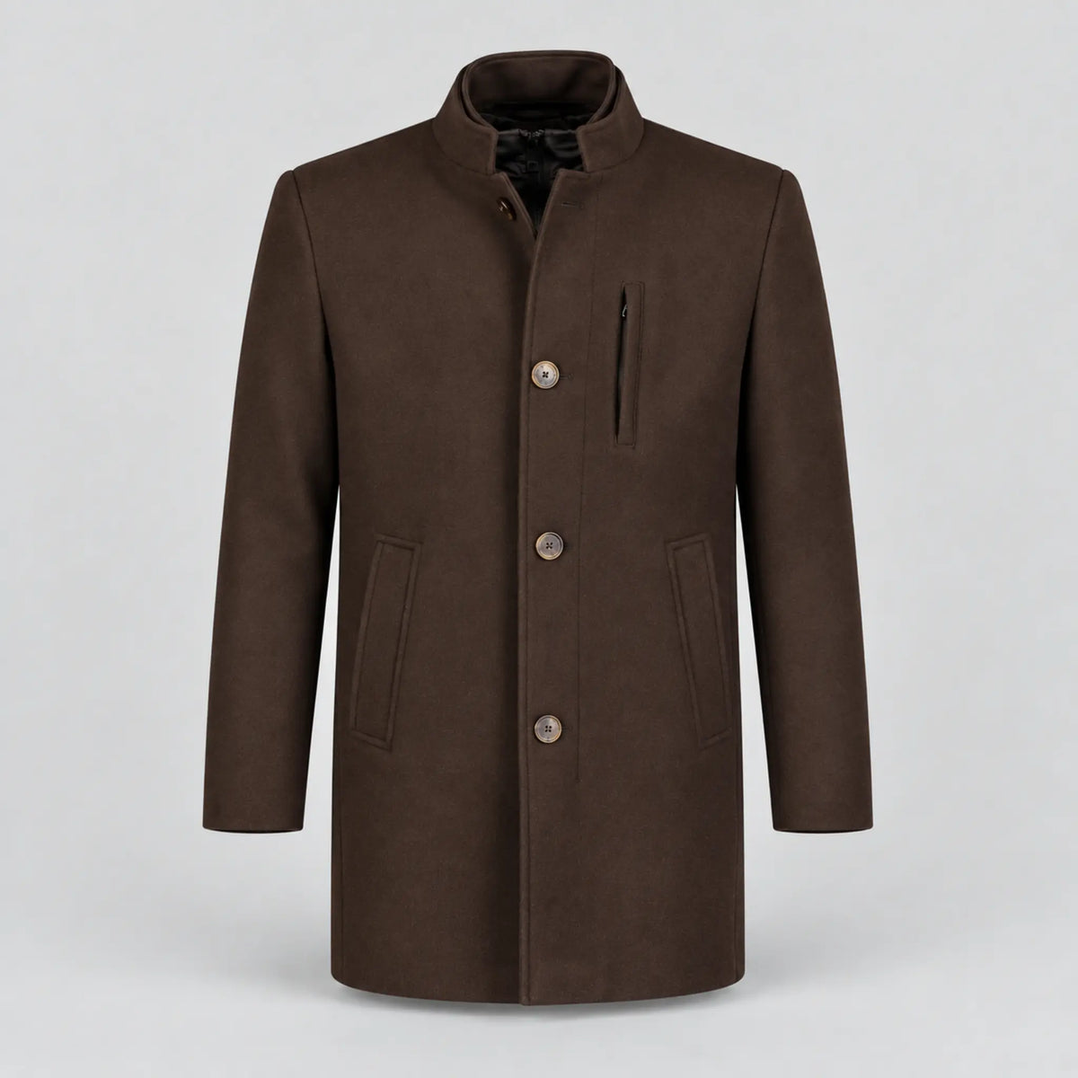 Roy Robson Mid-Thigh Coat - Dark Brown 17972