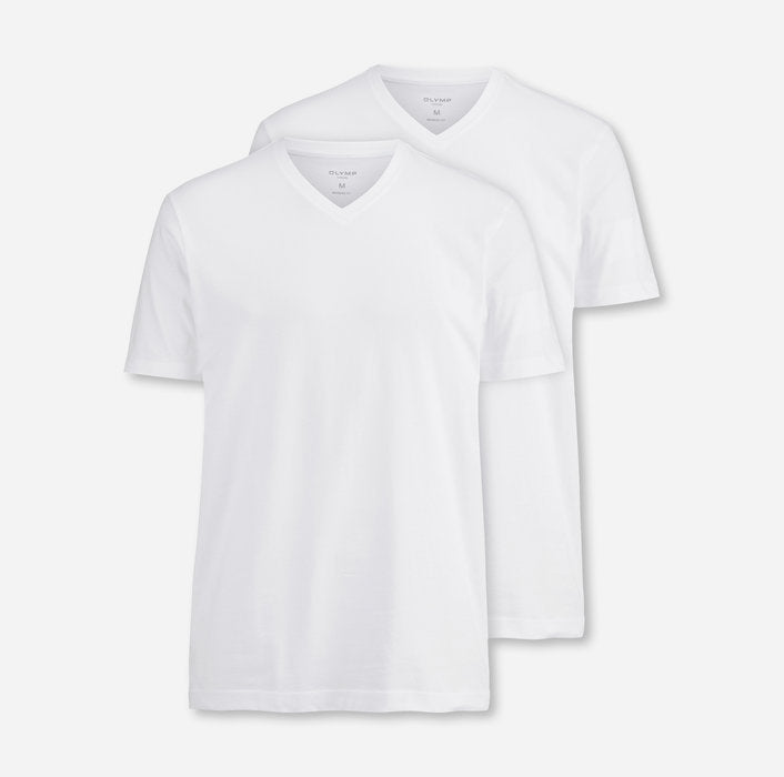 Double pack White V-neck vest