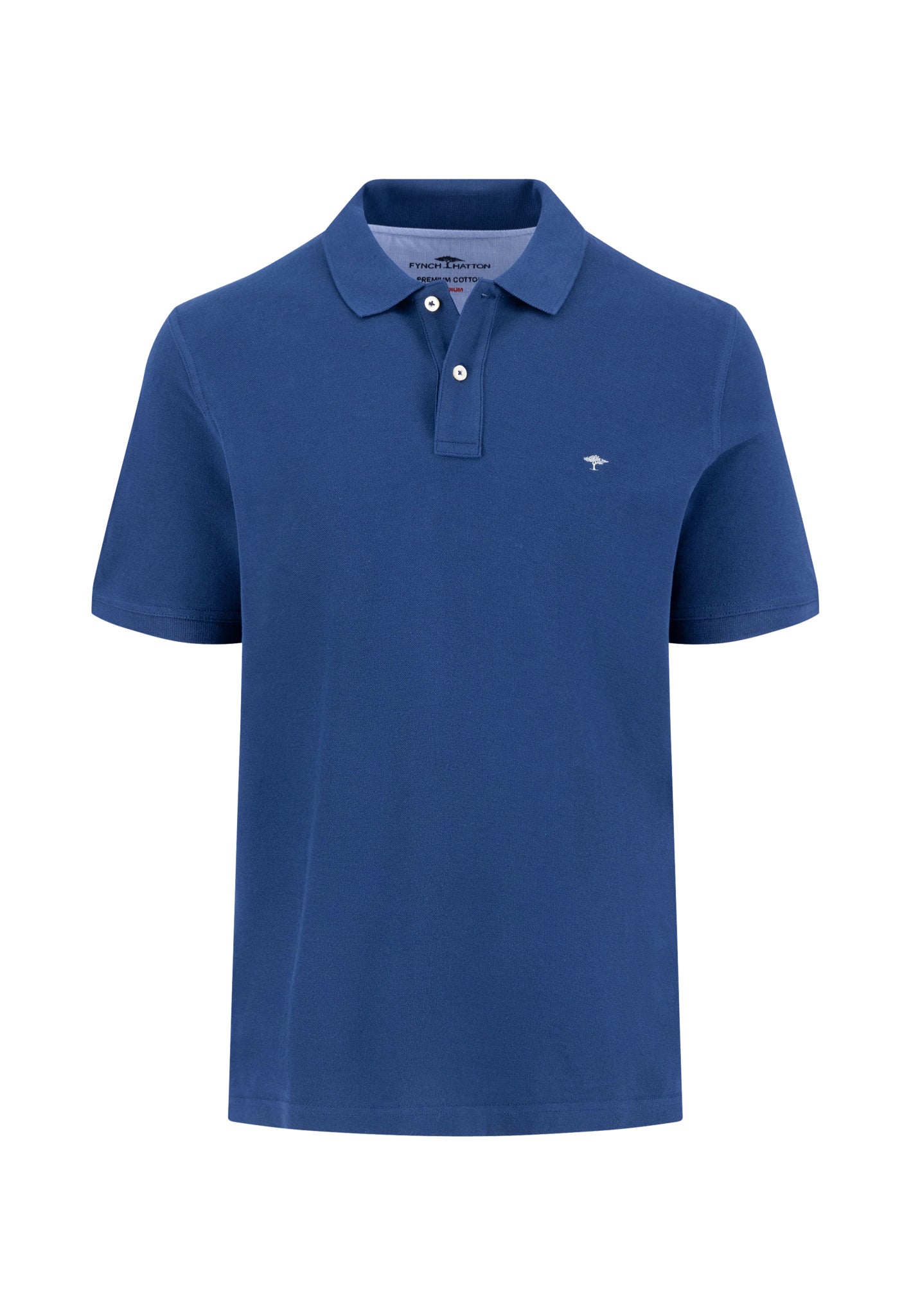 Blue polo shirt on a white background