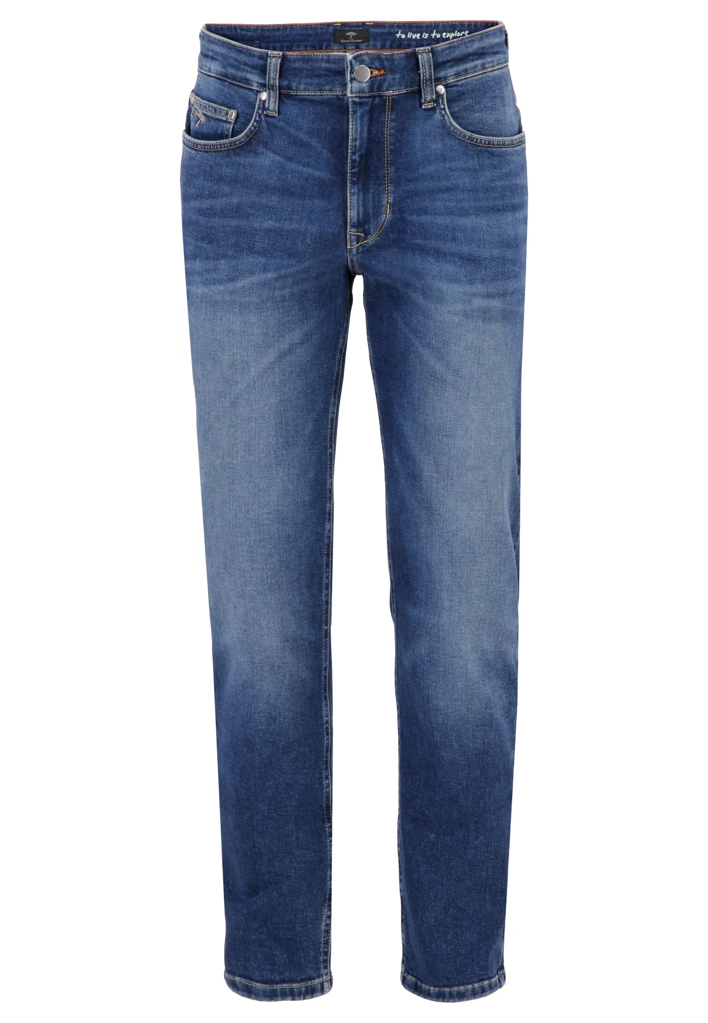 Fynch-Hatton Tapered-fit Stretch Jeans in Mid Blue