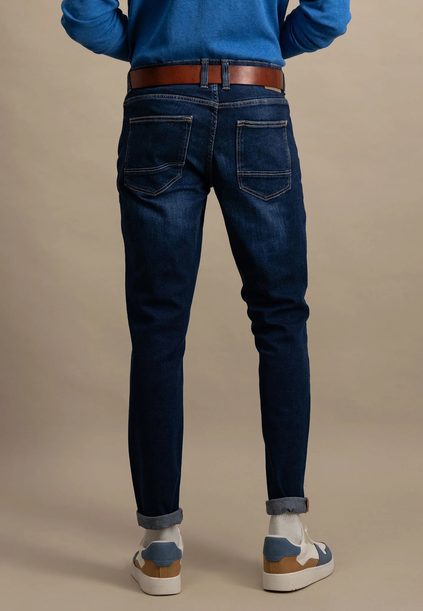 Fynch-Hatton Tapered-fit Stretch Jeans in Mid Blue