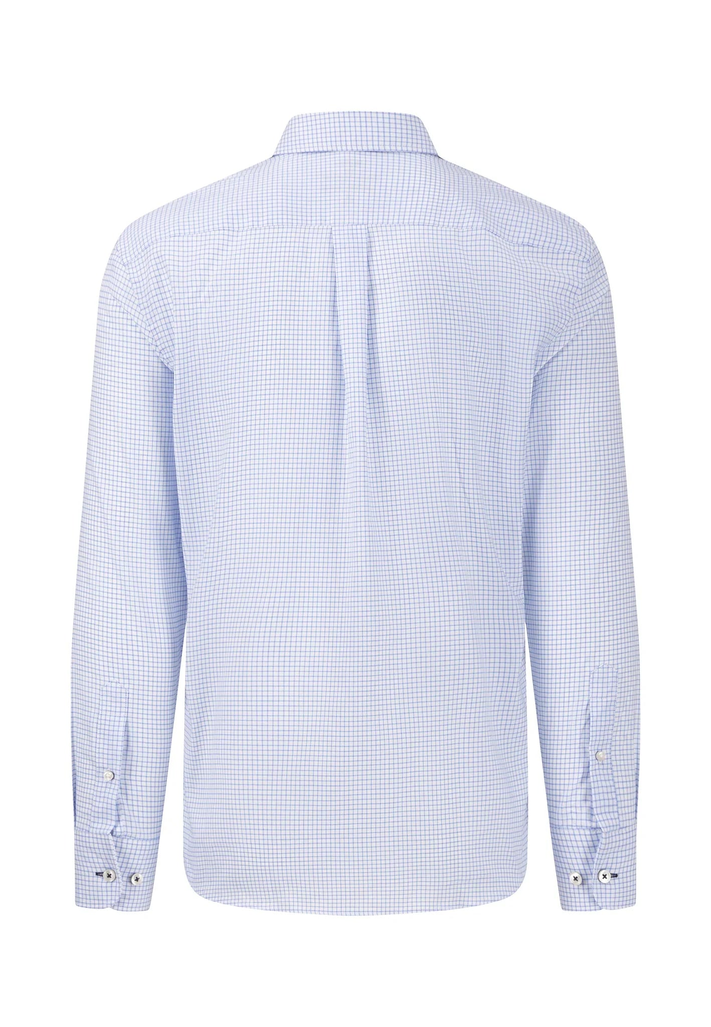 Light blue checkered shirt on a white background