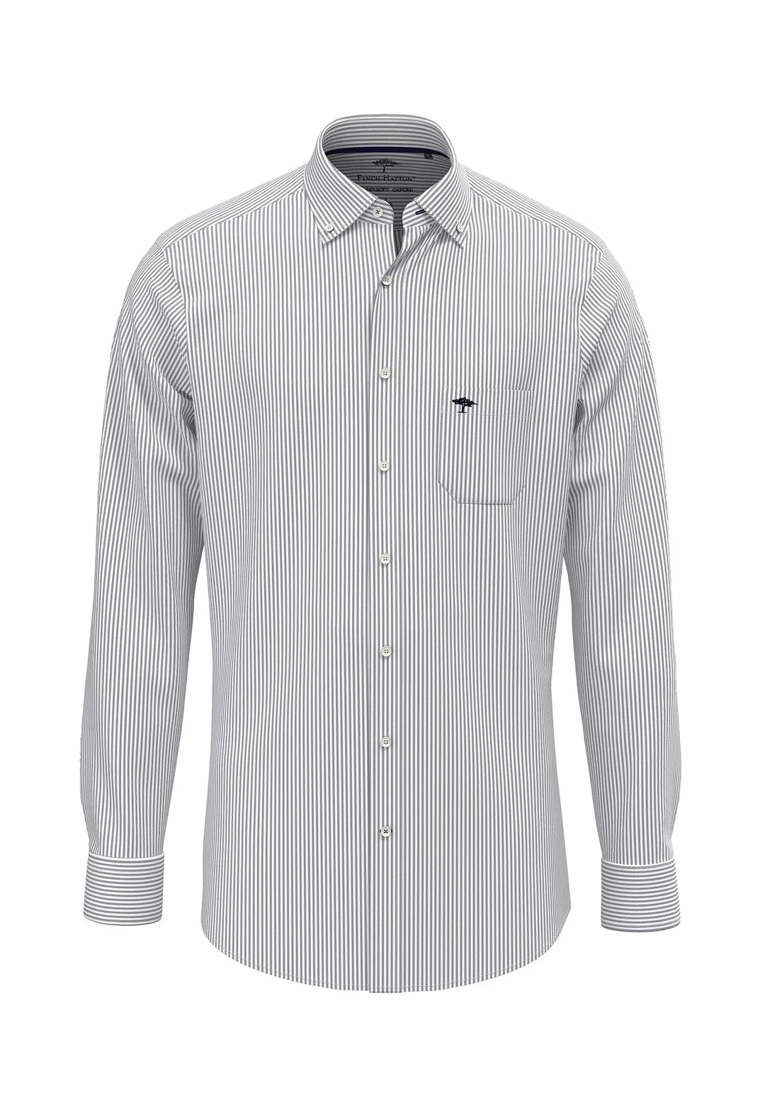 Fynch-Hatton Supersoft Oxford Cotton Shirt 10005500 Navy Stripe