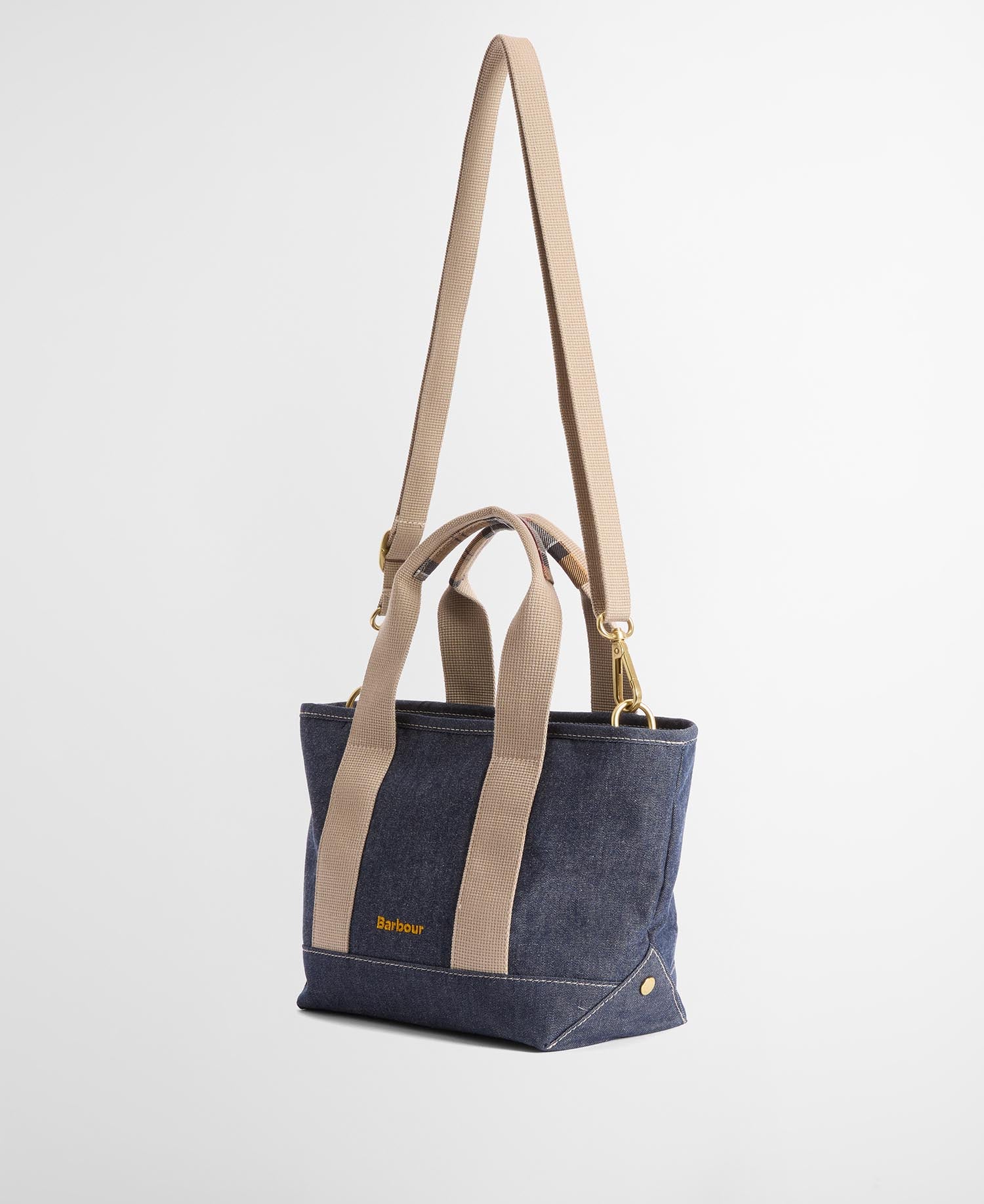 Barbour Mini Mya Denim Tote Bag In Indigo
