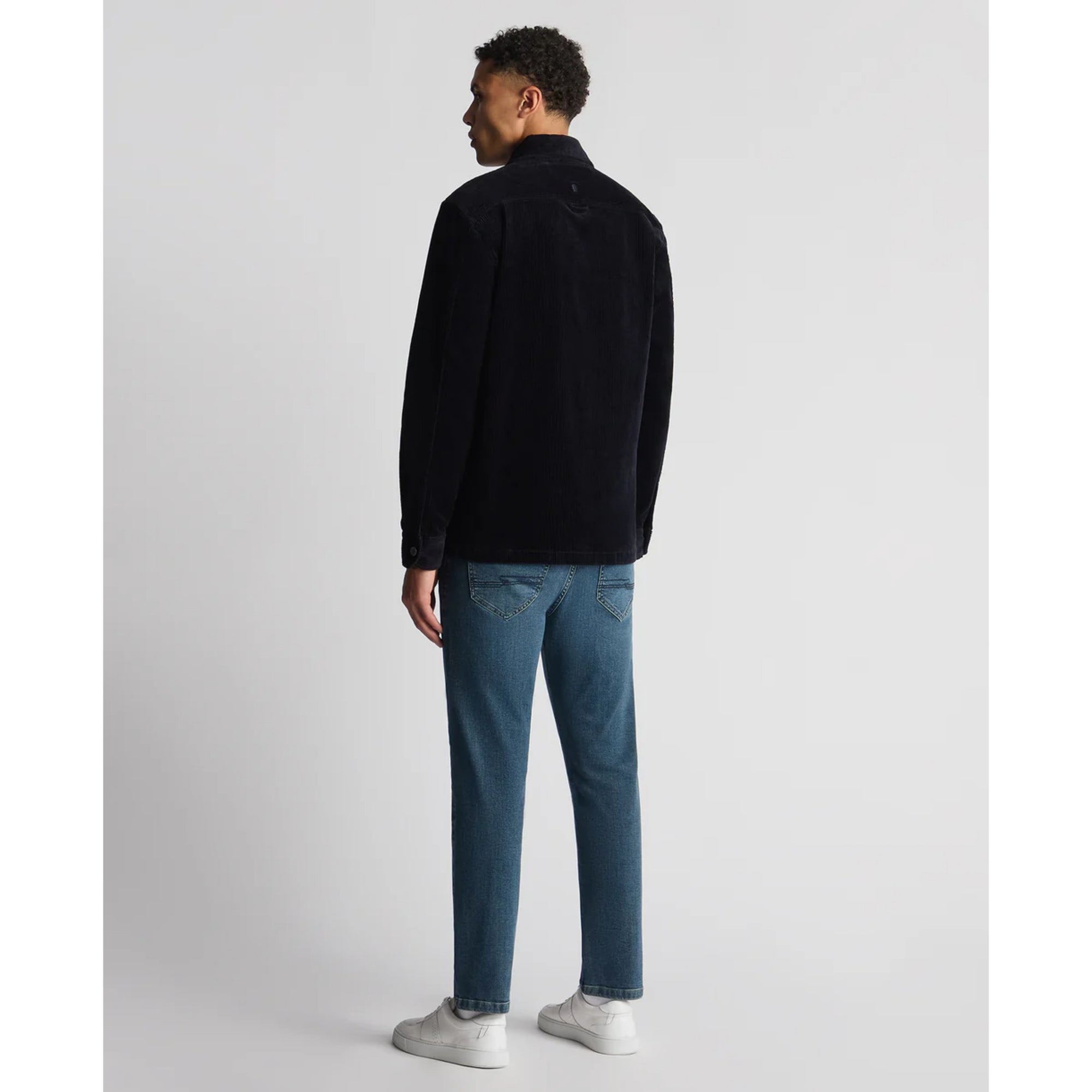 Remus Uomo Paolo Tapered Fit Corduroy Overshirt - Navy 13951