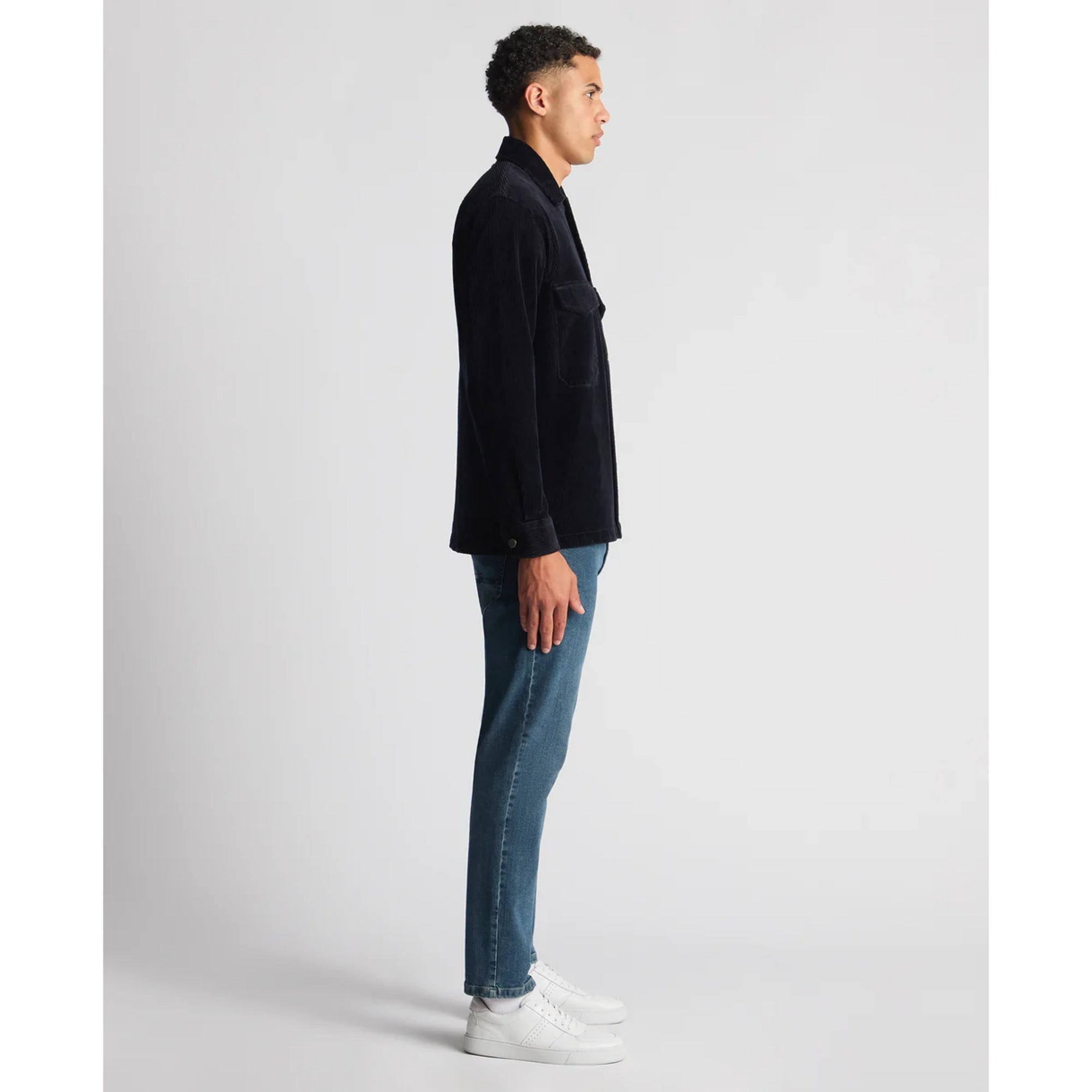 Remus Uomo Paolo Tapered Fit Corduroy Overshirt - Navy 13951