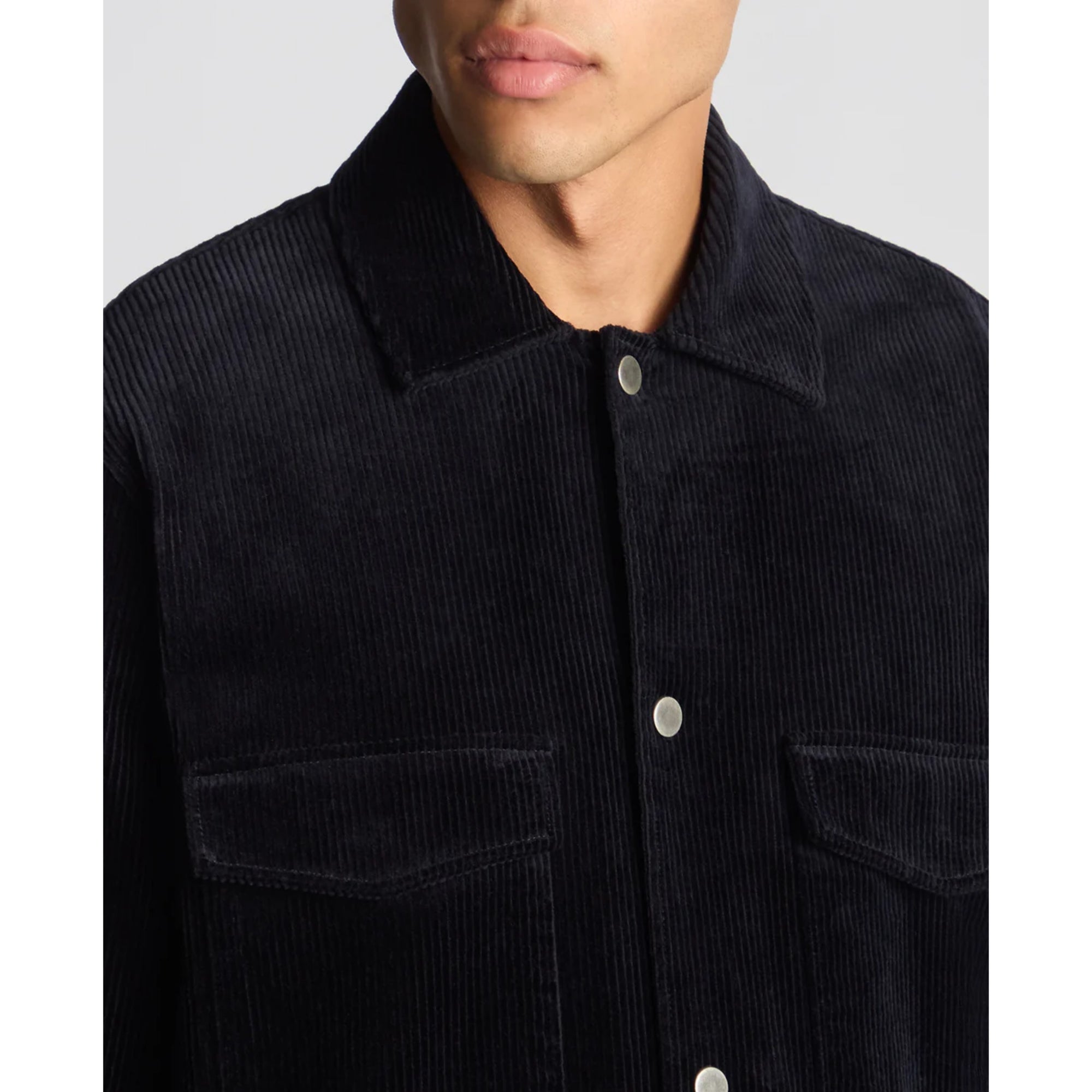 Remus Uomo Paolo Tapered Fit Corduroy Overshirt - Navy 13951