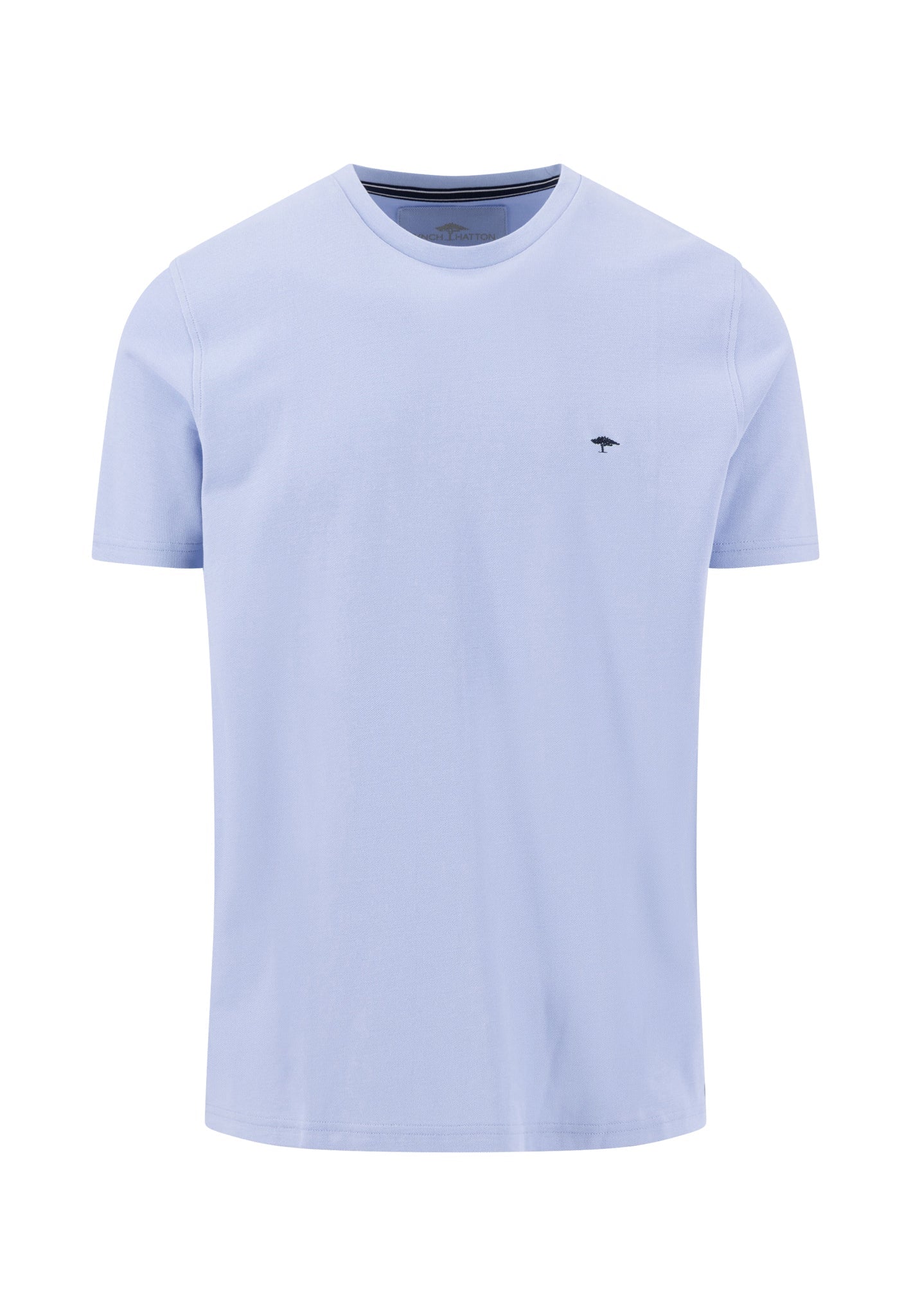 Fynch-Hatton Piqué Cotton T-shirt with a Round Neck in New Breeze 16031707