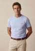 Sky blue pique cotton crew neck t-shirt