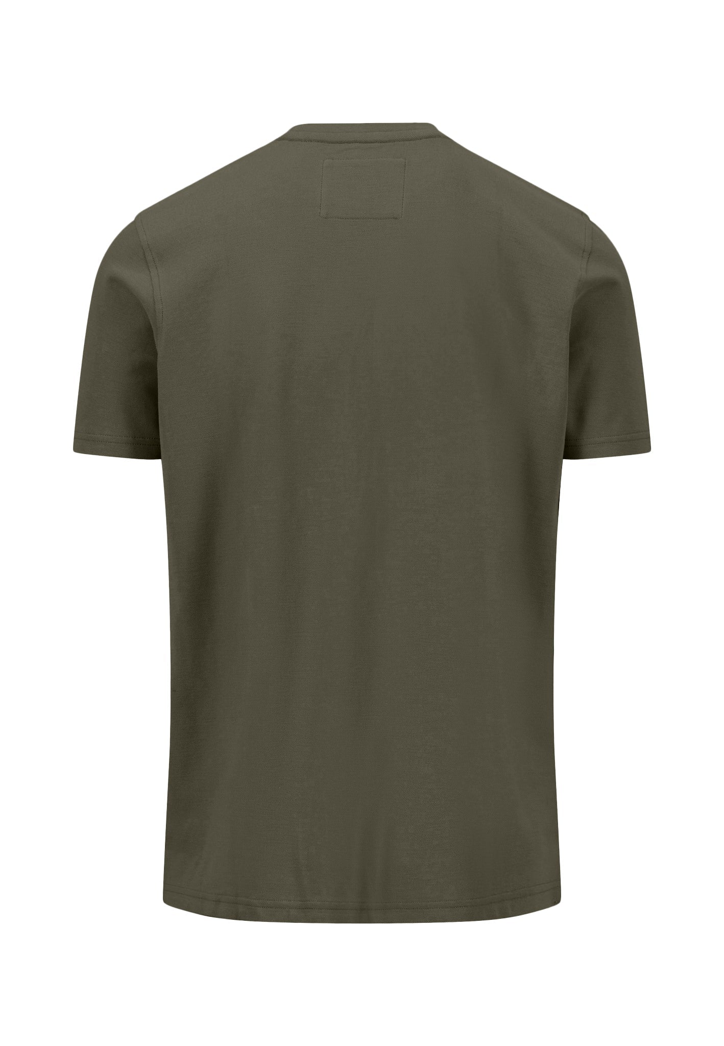 Fynch-Hatton Piqué Cotton T-shirt with a Round Neck in Dark Khaki 16031707