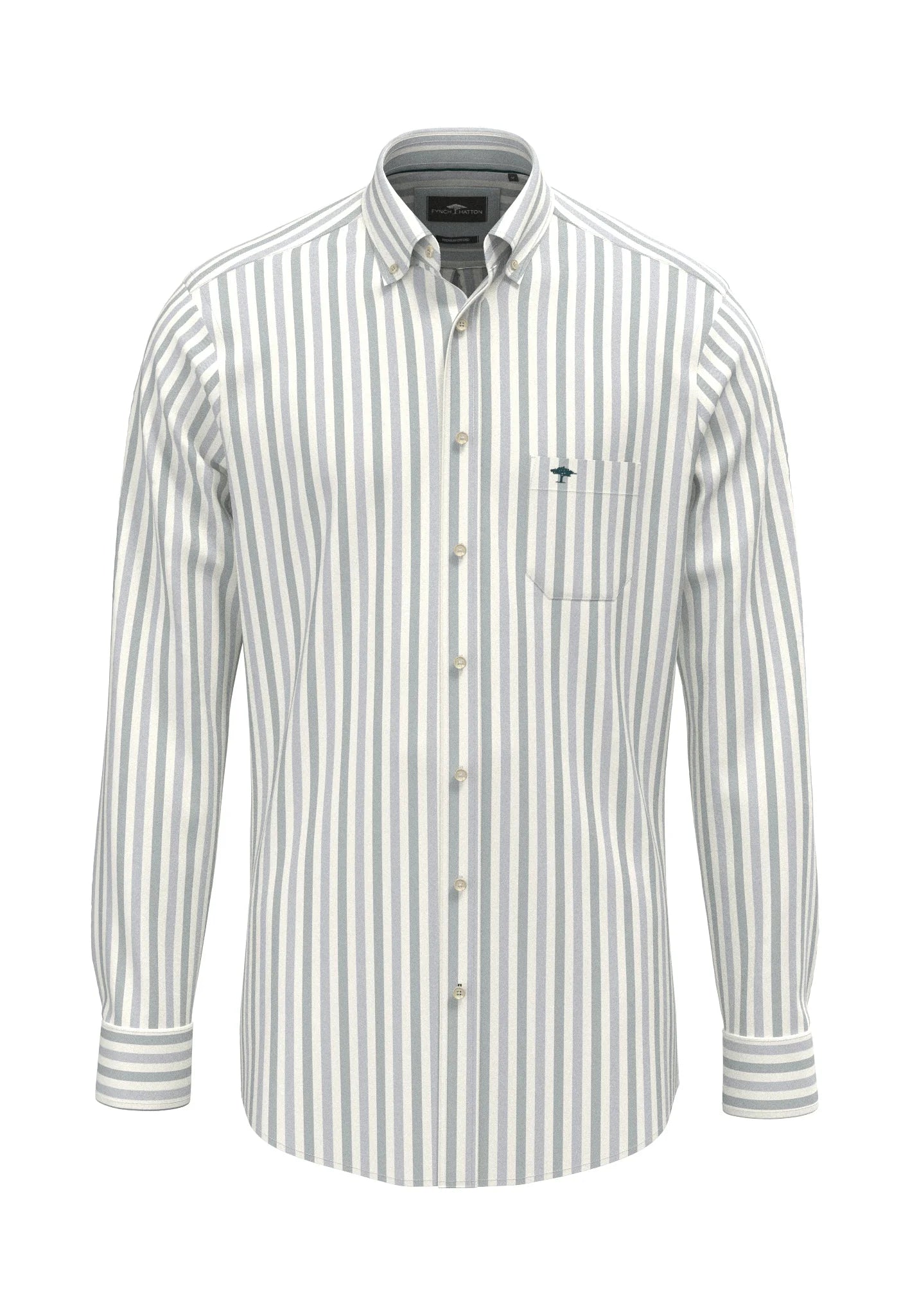 Fynch-Hatton Cotton Oxford Striped Button-down Shirt 16088640