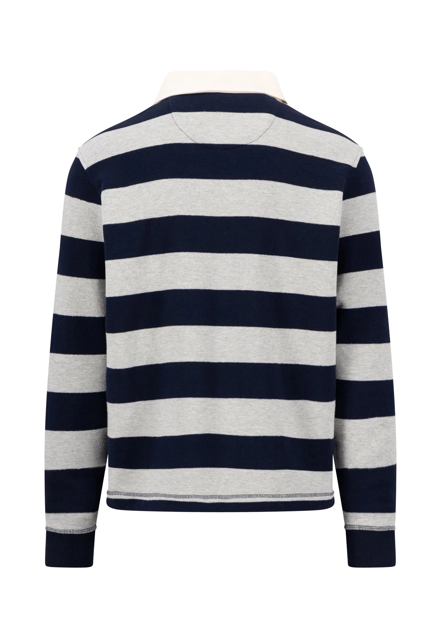 Fynch-Hatton Cotton Striped Rugby Shirt with Polo Collar