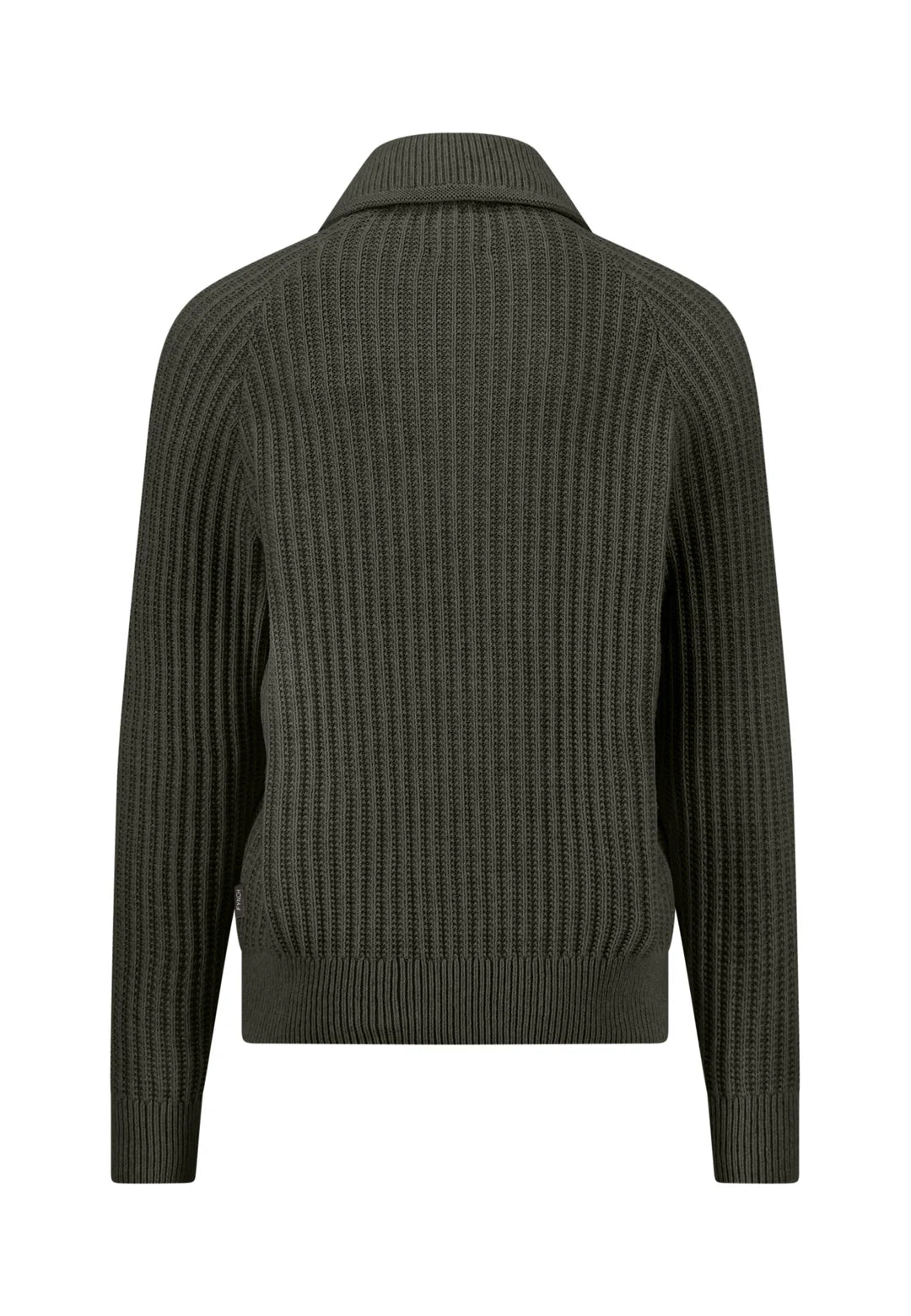 Fynch-Hatton Two Toned Troyer Zip Sweater in Green and Navy