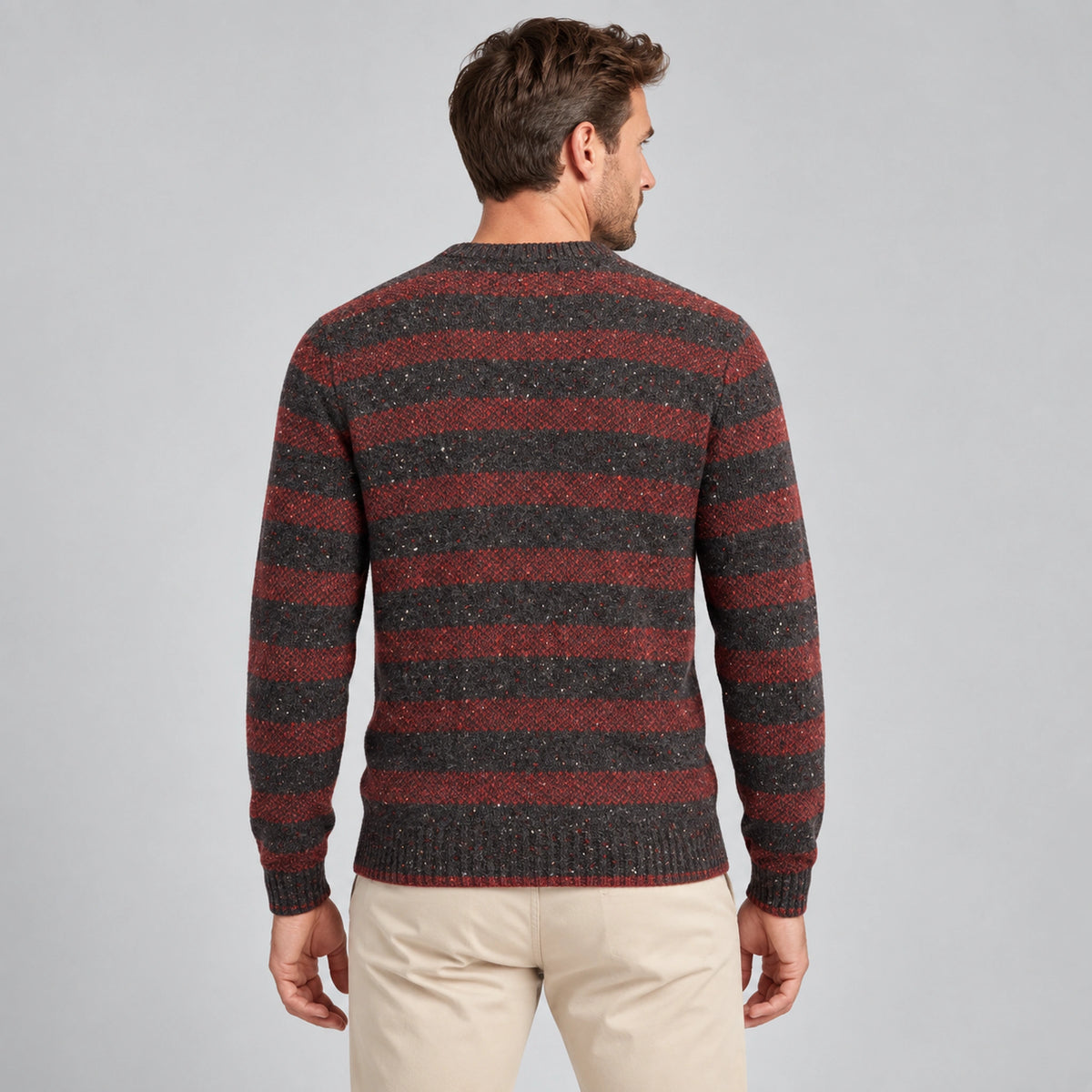 Fynch-Hatton Striped Donegal Crew Neck Sweater 1610361