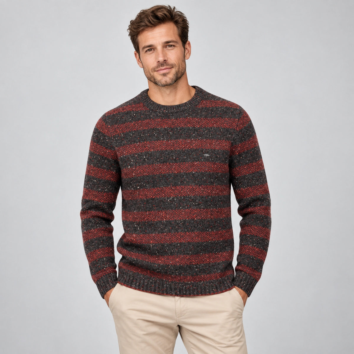 Fynch-Hatton Striped Donegal Sweater 