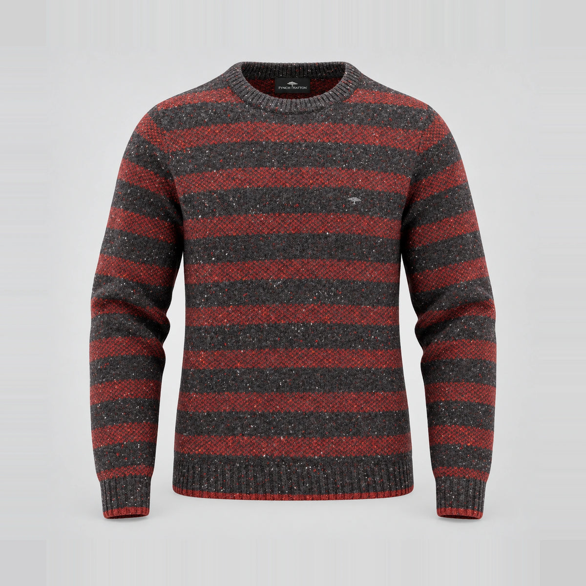 Fynch-Hatton Striped Donegal Crew Neck Sweater 1610361