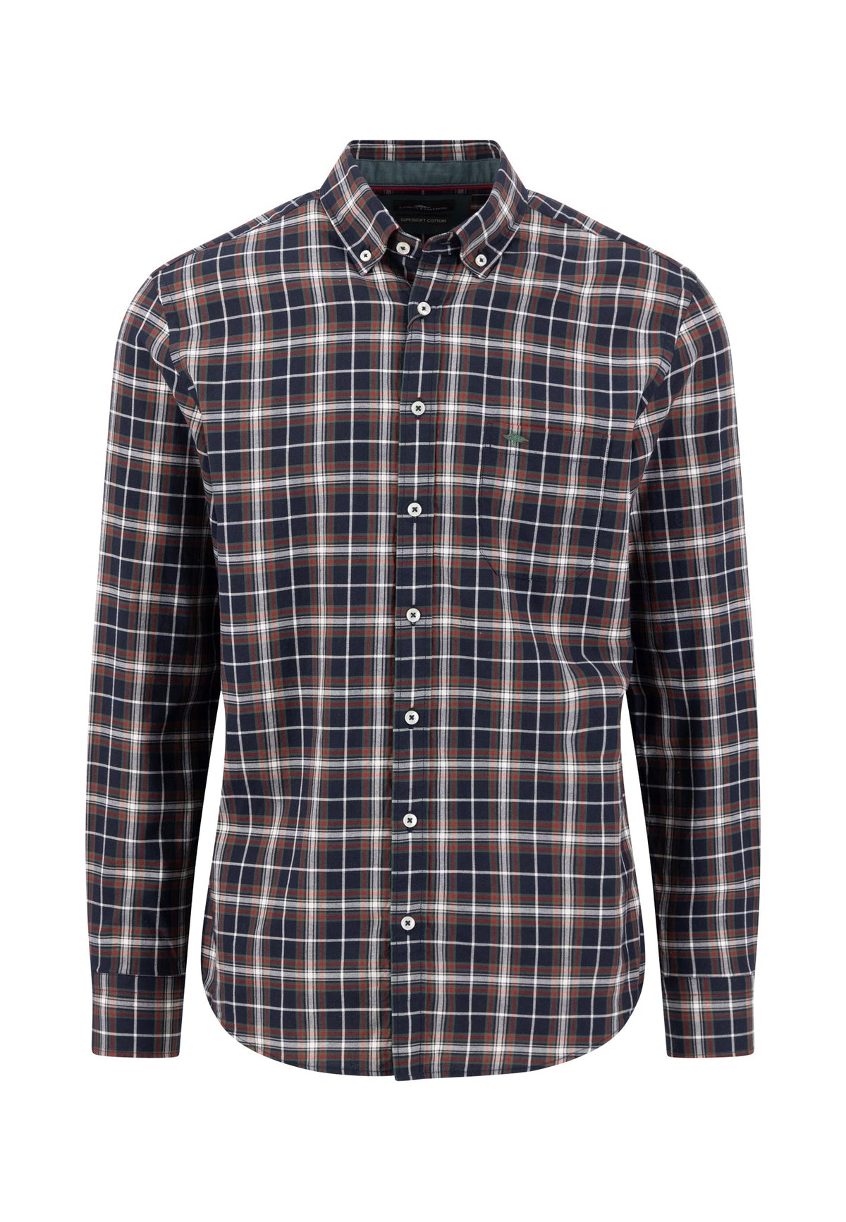 Fynch-Hatton Iconic Check Shirt In Navy 16116300 in navy, photo 4