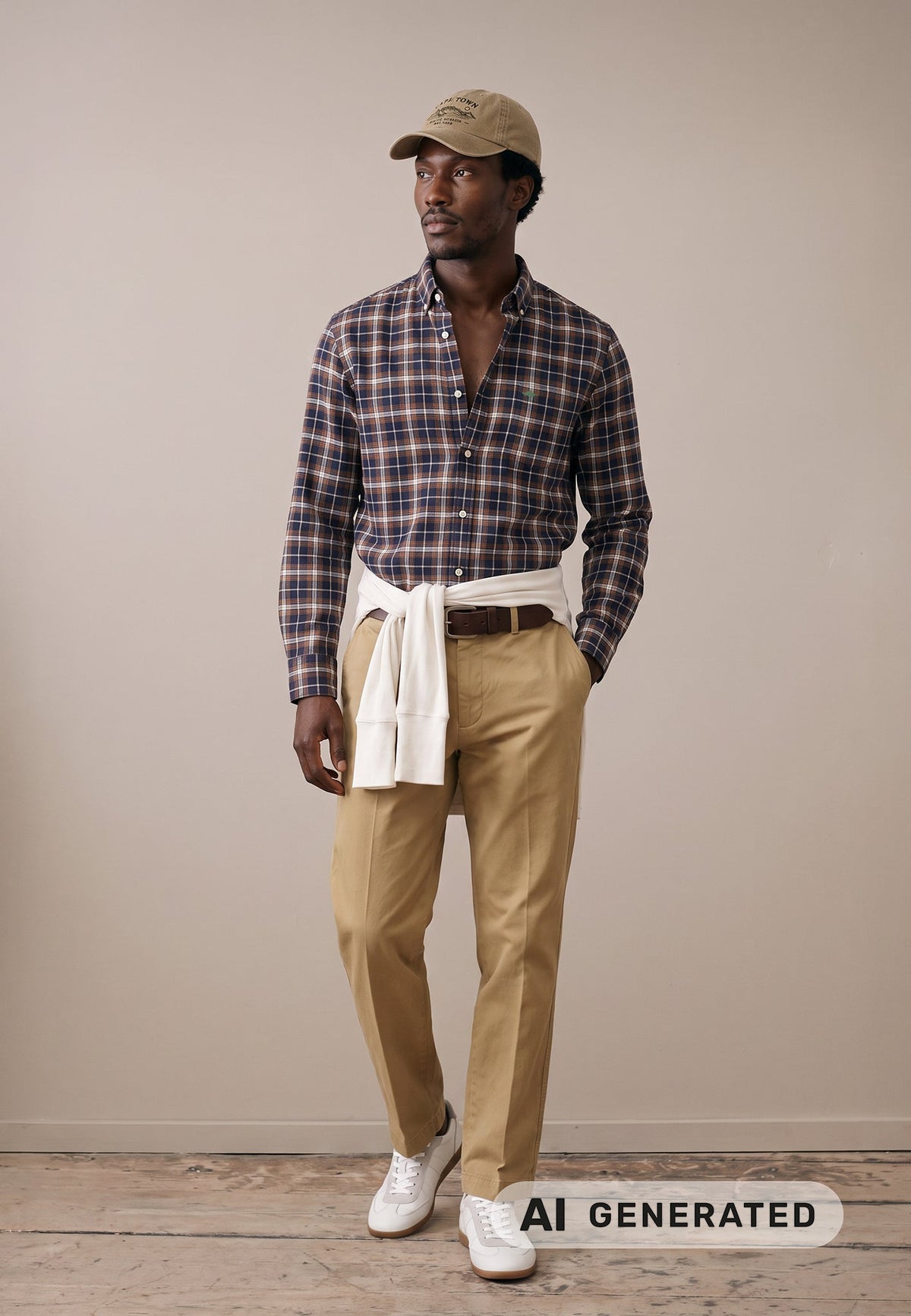 Fynch-Hatton Iconic Check Shirt In Navy 16116300 in navy, photo 2