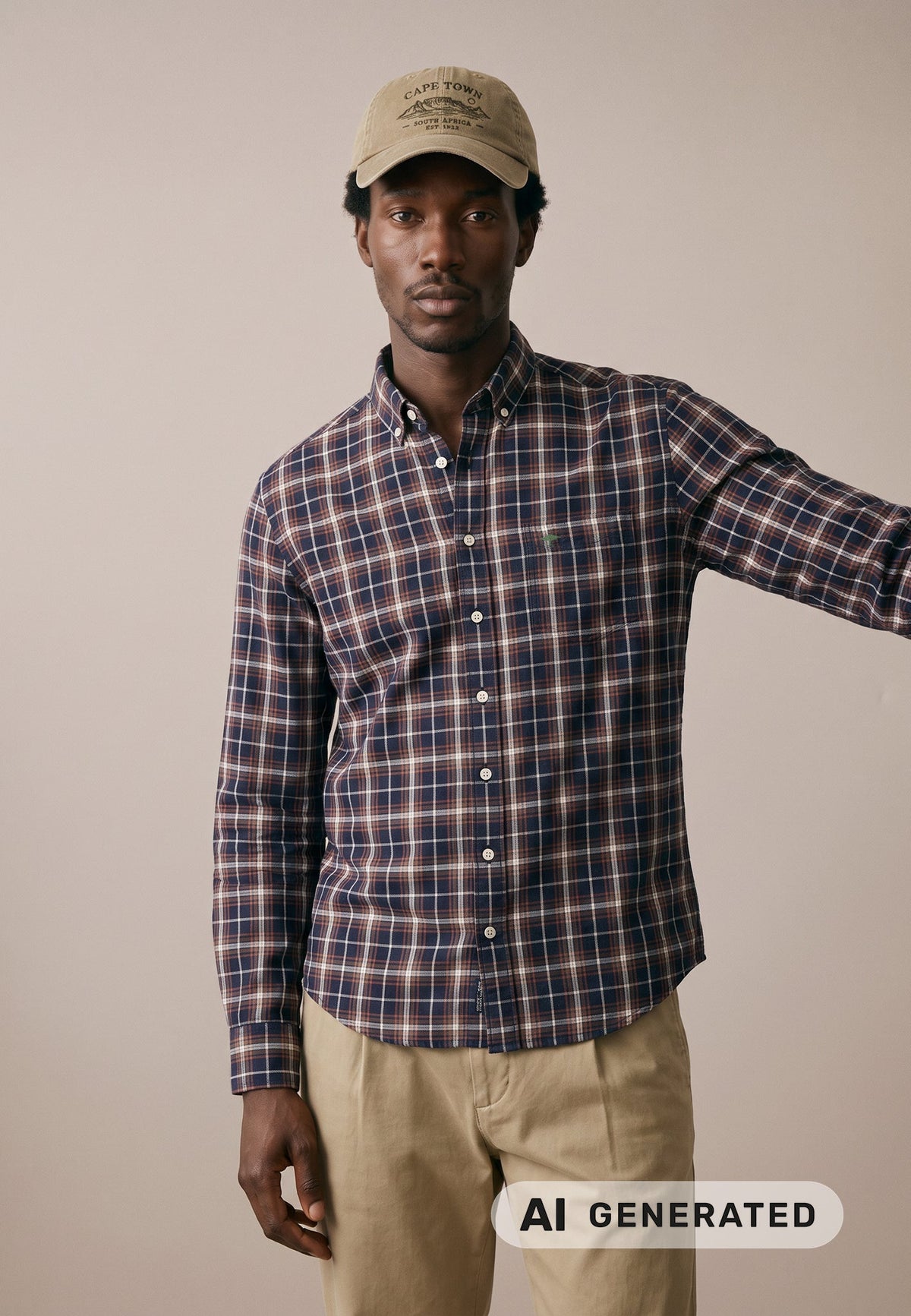 Fynch-Hatton Iconic Check Shirt In Navy 16116300 in navy, photo 3