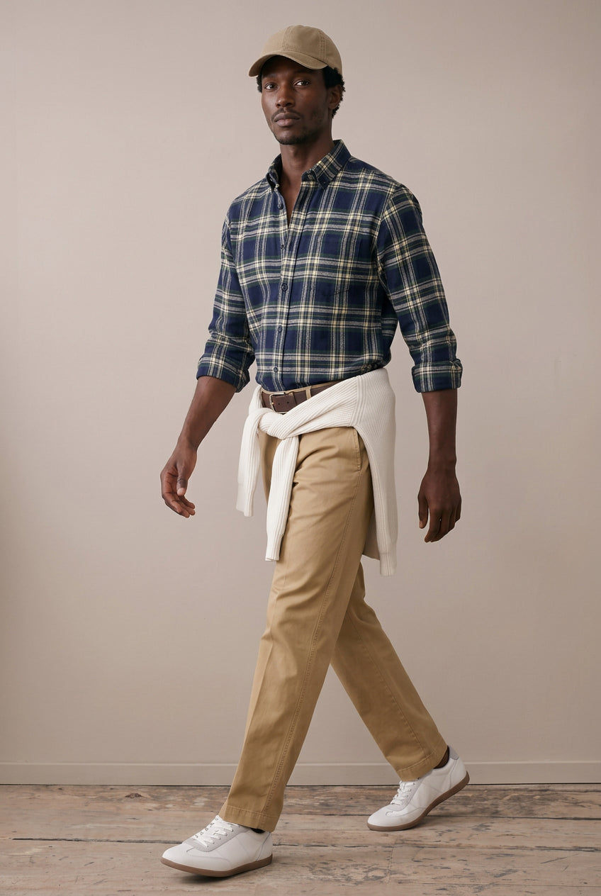 Fynch-Hatton Iconic Check Shirt In Navy 16116300 in navy, photo 1