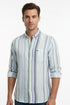 Striped shirt with a collar on a white background