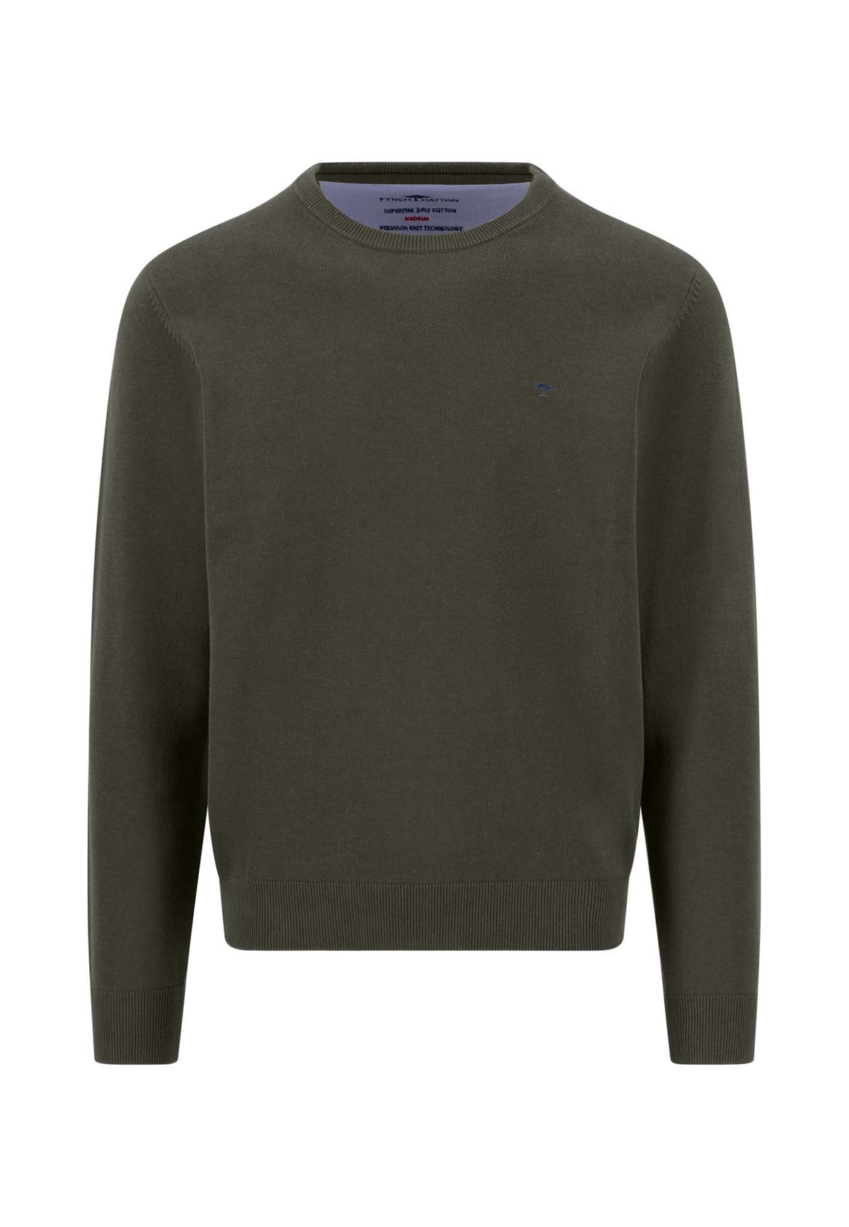 Fynch-Hatton Superfine Crew Sweater in Cypress Green
