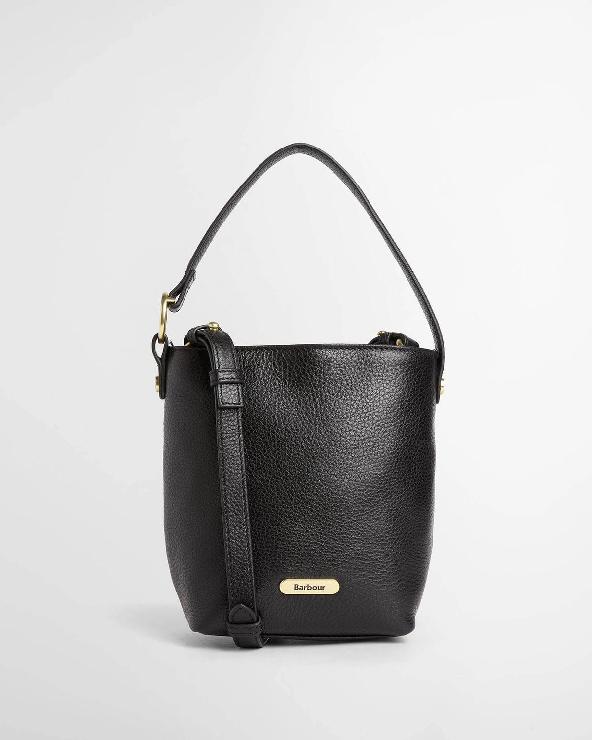 Barbour Cedar Mini Leather Bucket Bag In Black LBA0549BK111