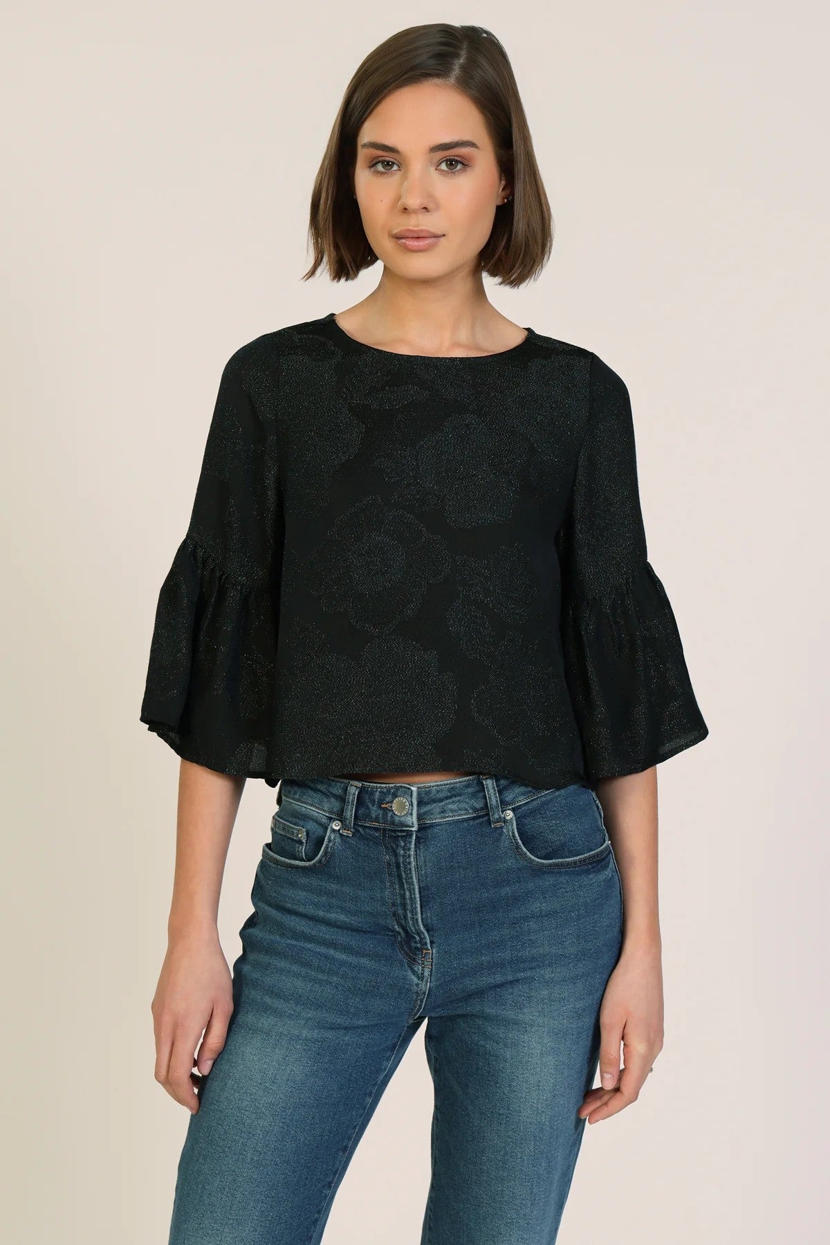 Traffic People What Hides Within Truce Shimmer Top In Black
