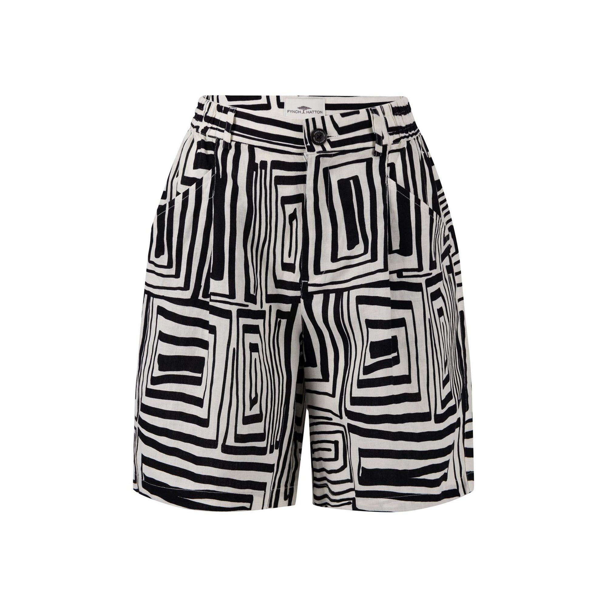 Fynch-Hatton Maze Linen Shorts Black 24044244