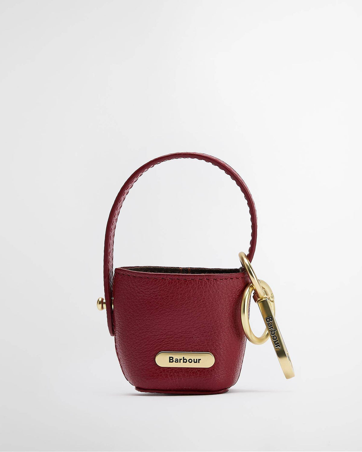 Barbour Leather Bucket Bag Charm In Red LAC0361RE911