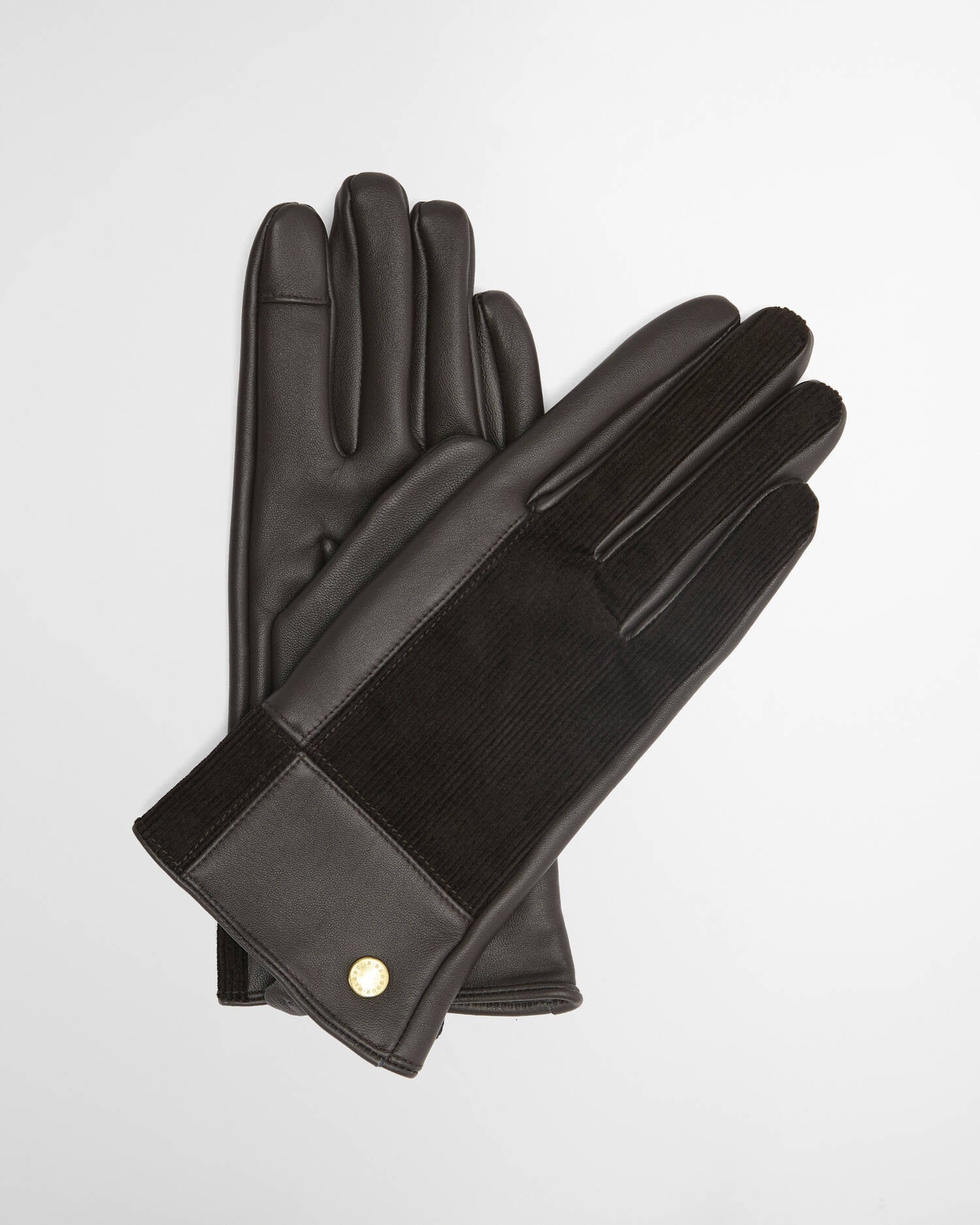 Barbour Dunswell Leather Patchwork Gloves In Brown LGL0162BR71