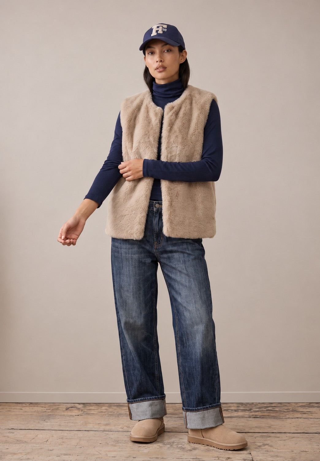 Fynch-Hatton Faux Fur Vest In Neutral Tan 26105920
