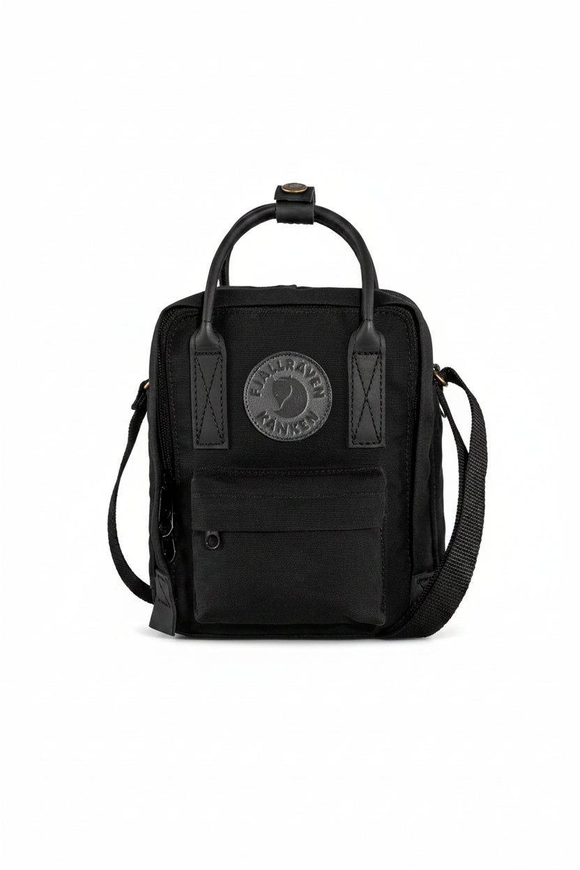 Black backpack with Fjällräven Kårsköv logo on a white background