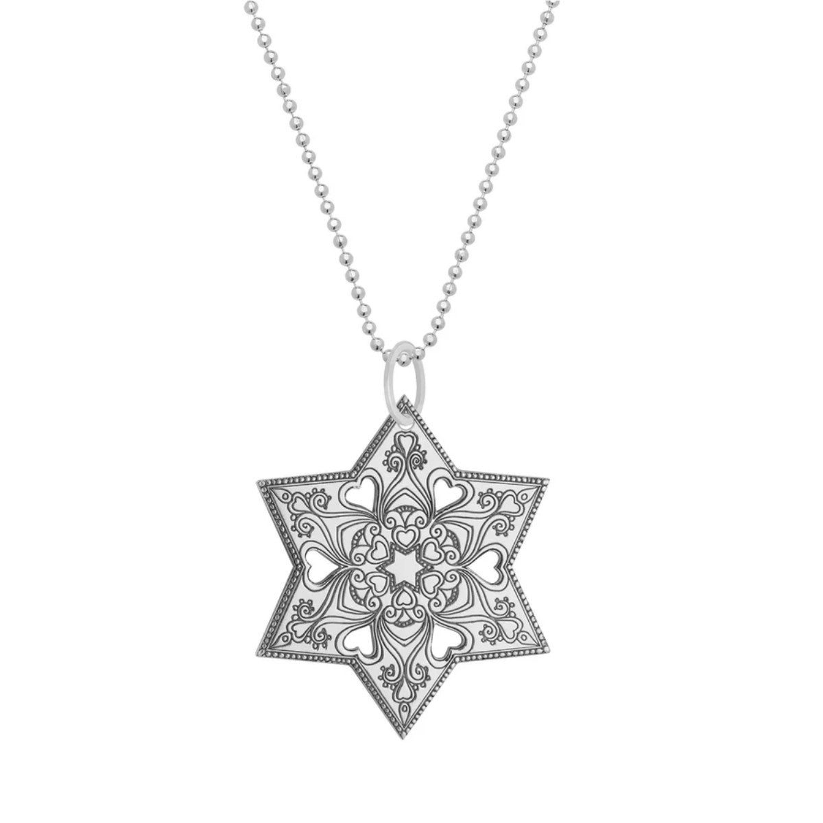Star-shaped silver pendant 925 Sterling Silver