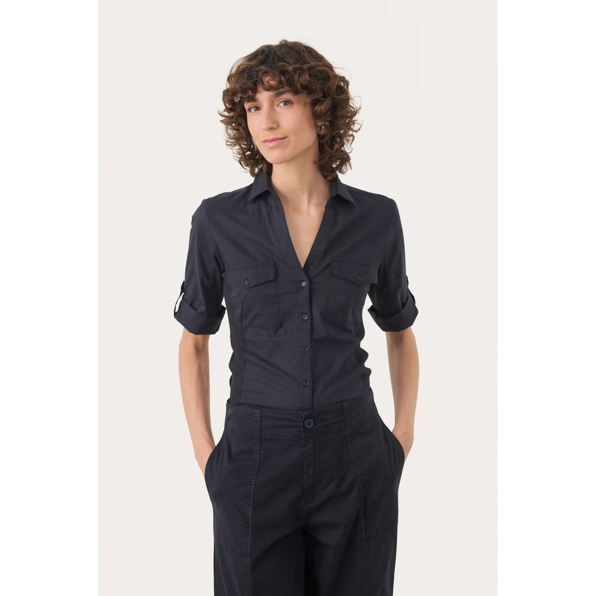 part-two-cortnia-shirt-dark-navy-front-model