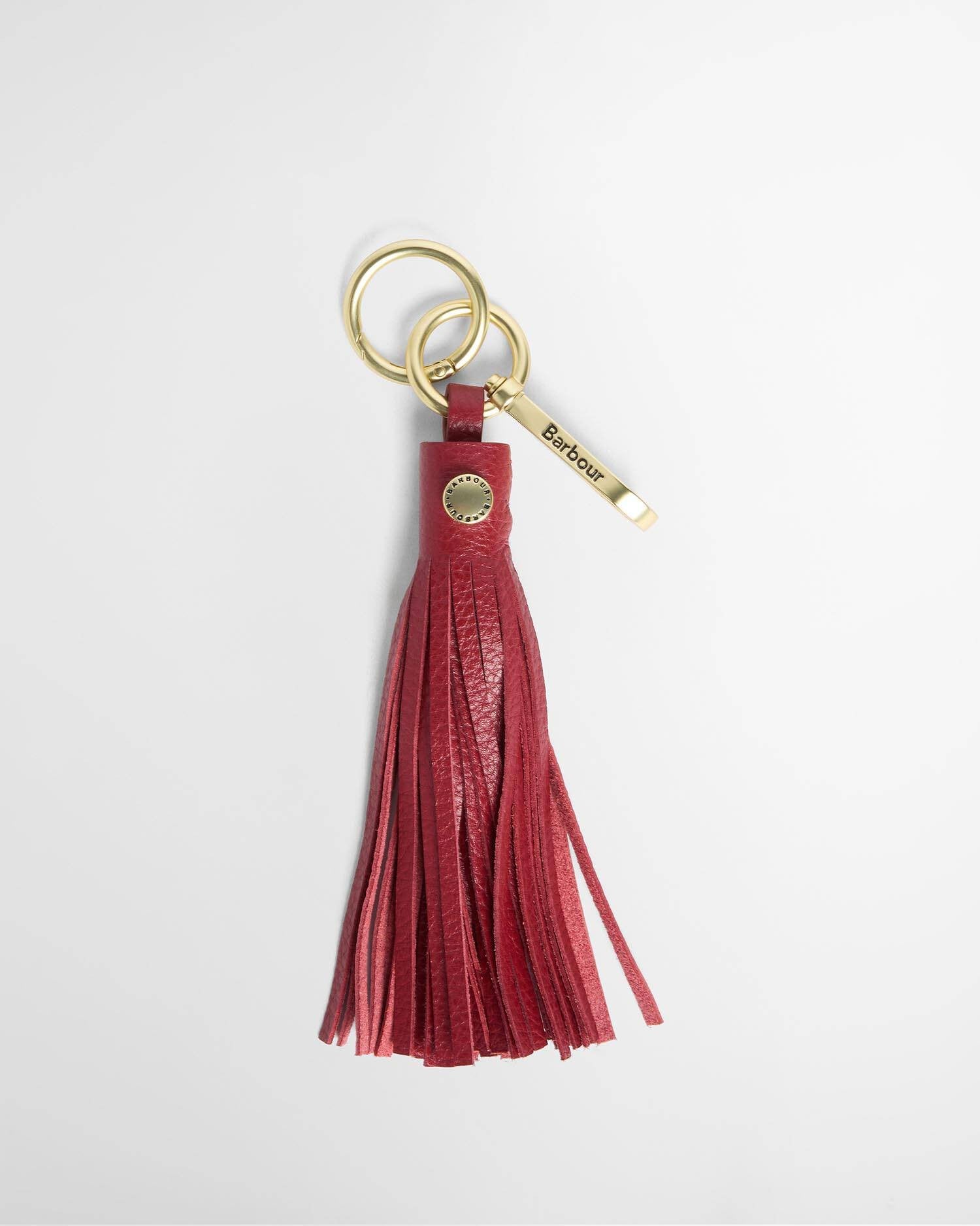 Barbour Tassle Leather Bag Charm in Red LAC0364RE911