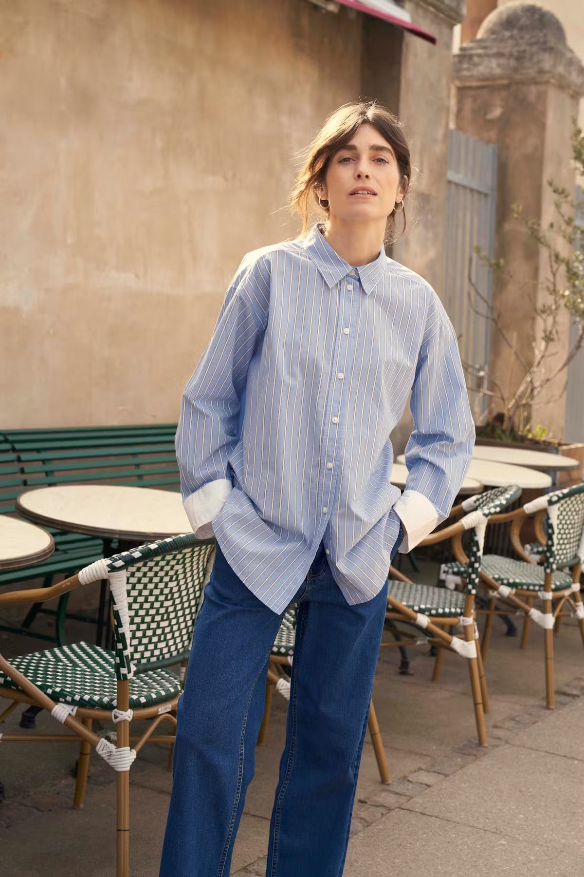 Part Two Savanna Cotton Shirt In Hydrangea Stripe