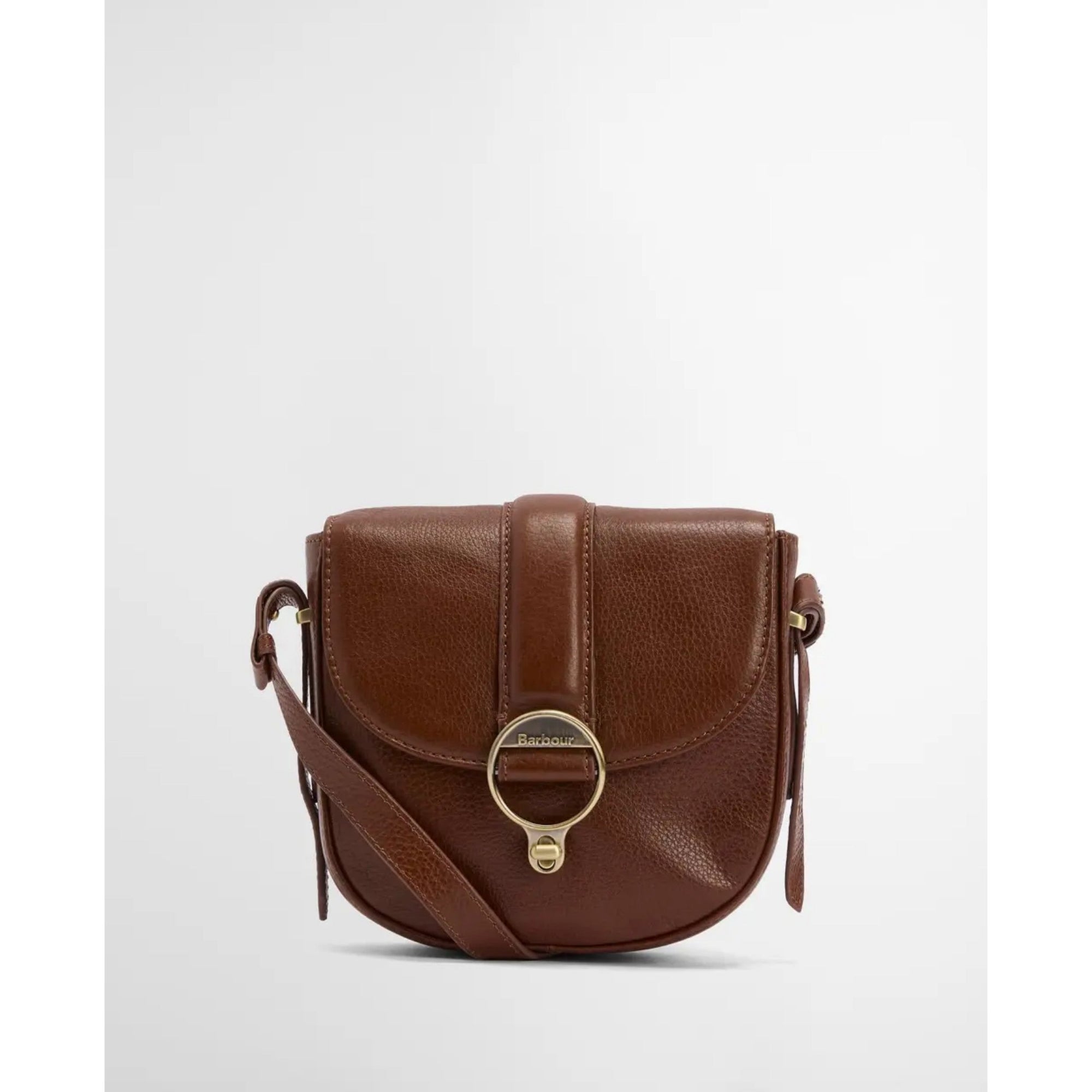 Barbour Elm Leather Crossbody Saddle Bag - Brown