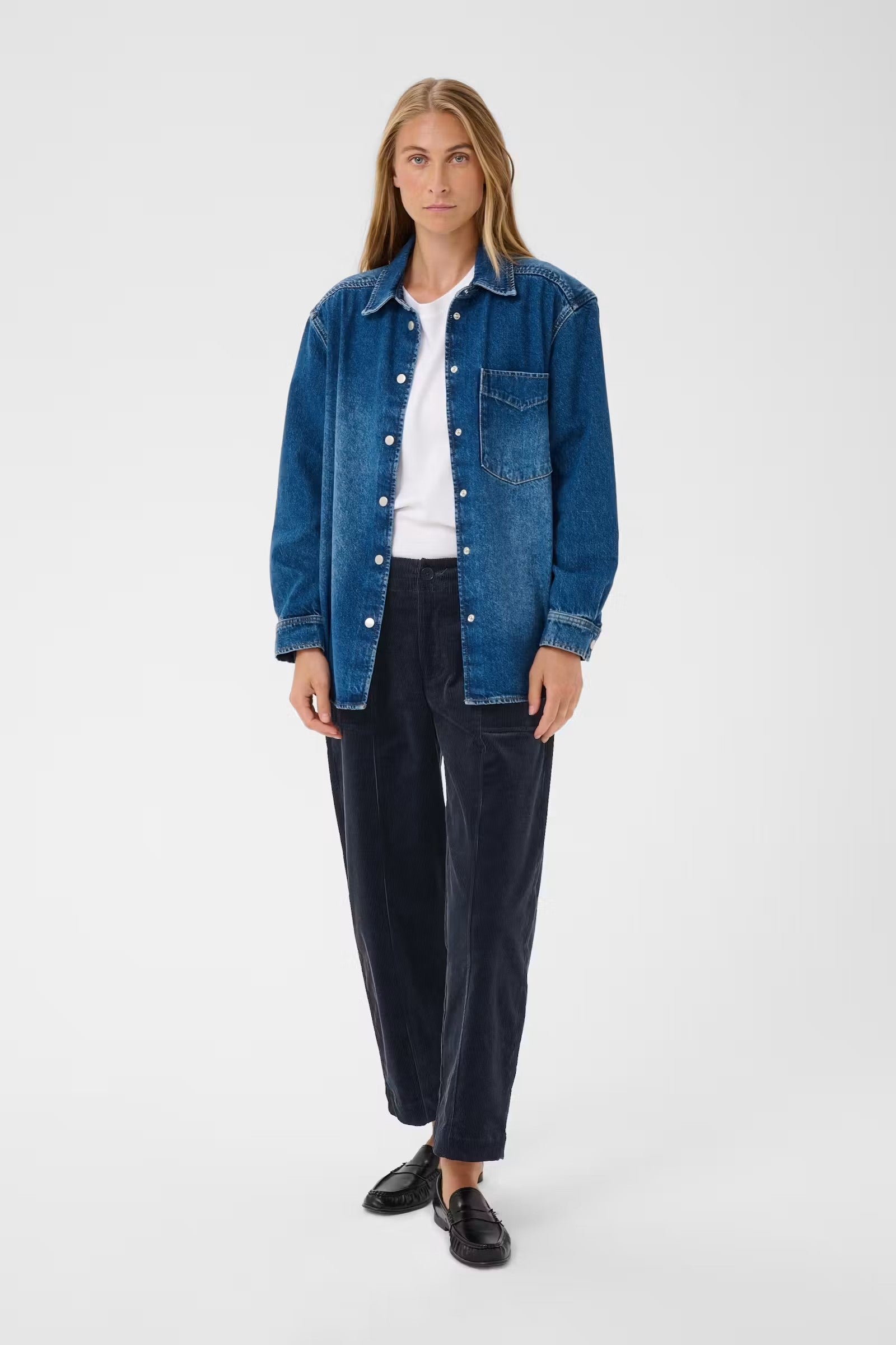 Part Two Netta Corduroy Trousers In Dark Navy 30310895