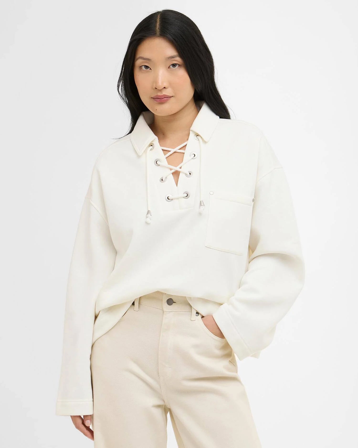 Barbour Daya Sweatshirt In Ecru