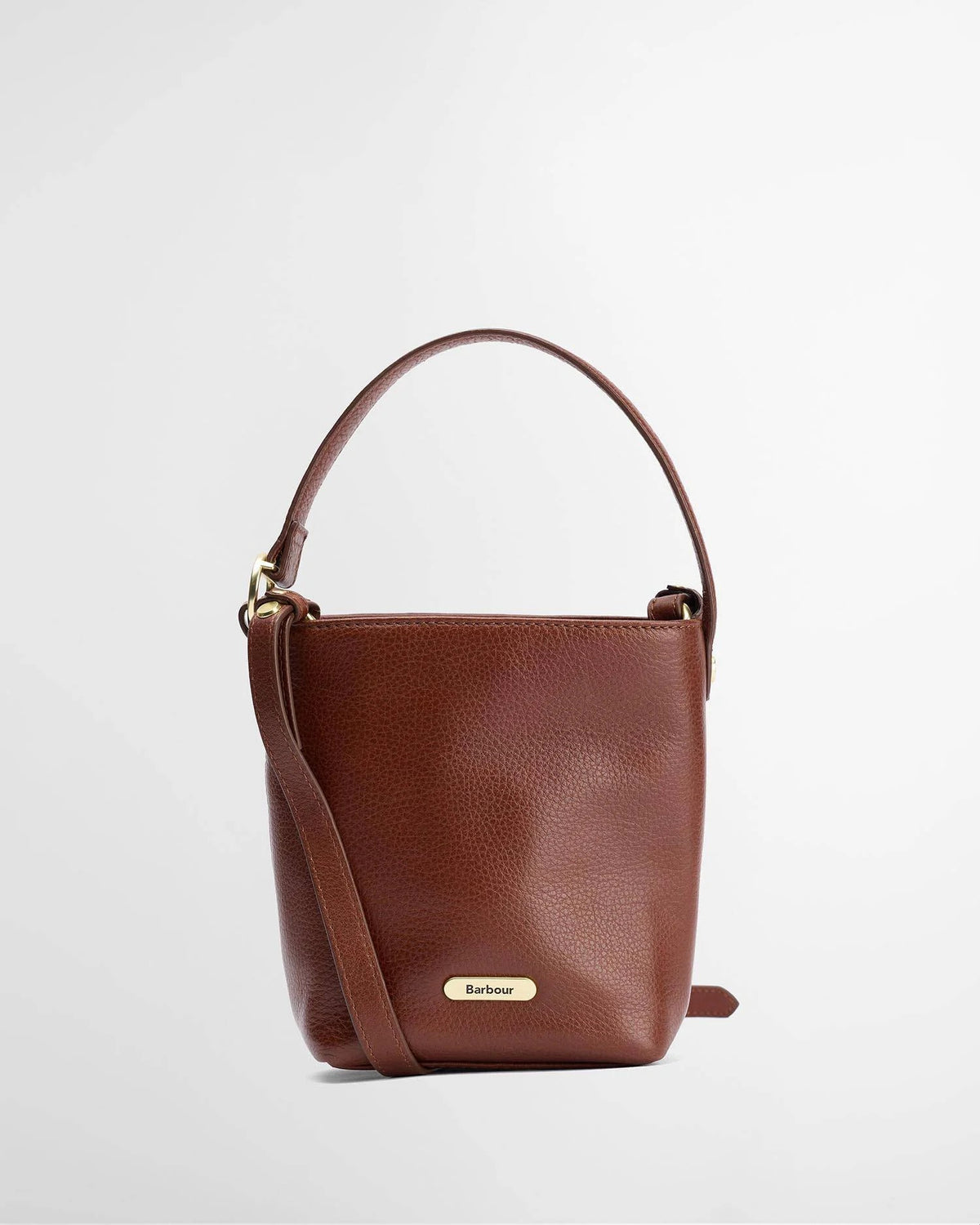 Barbour Cedar Mini Leather Bucket Bag In Brown LBA0549BR111