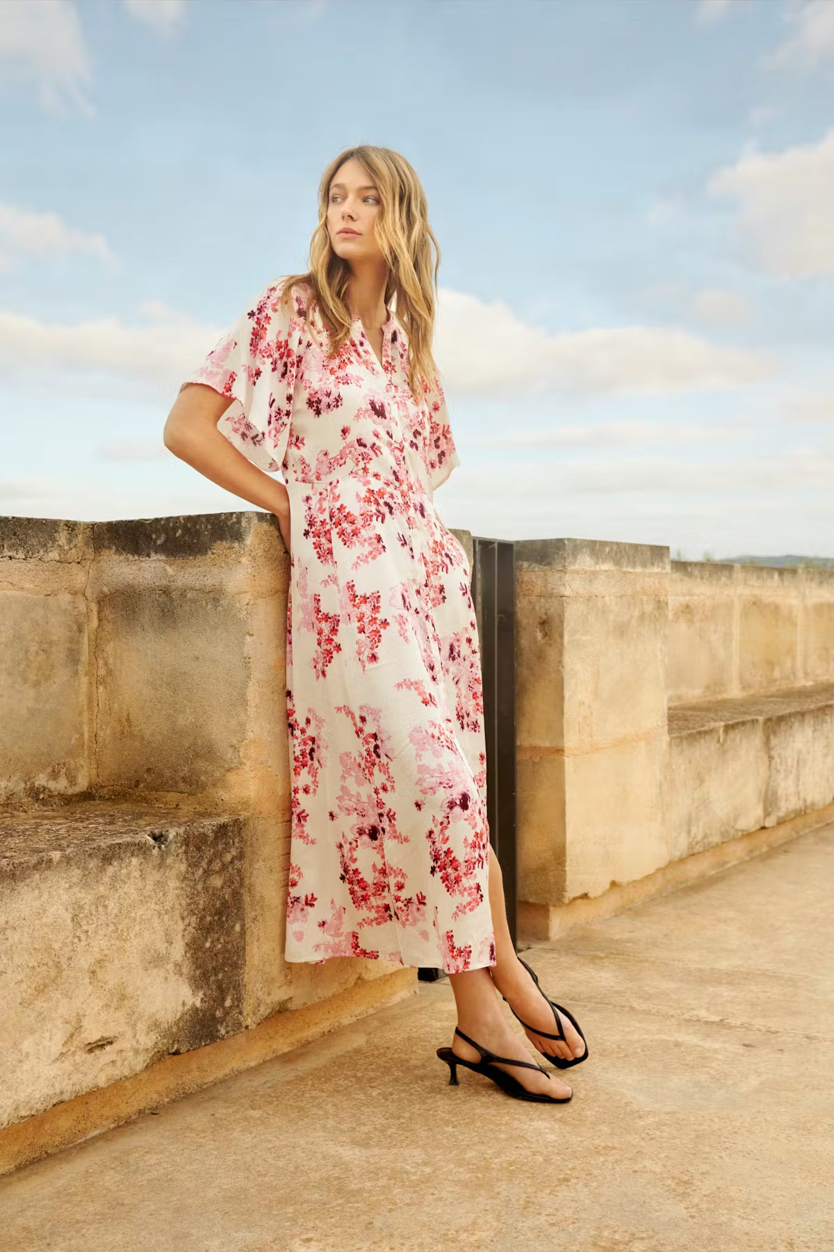 Part Two Alaja Floral Maxi Dress In Pink Shadow Flower Print