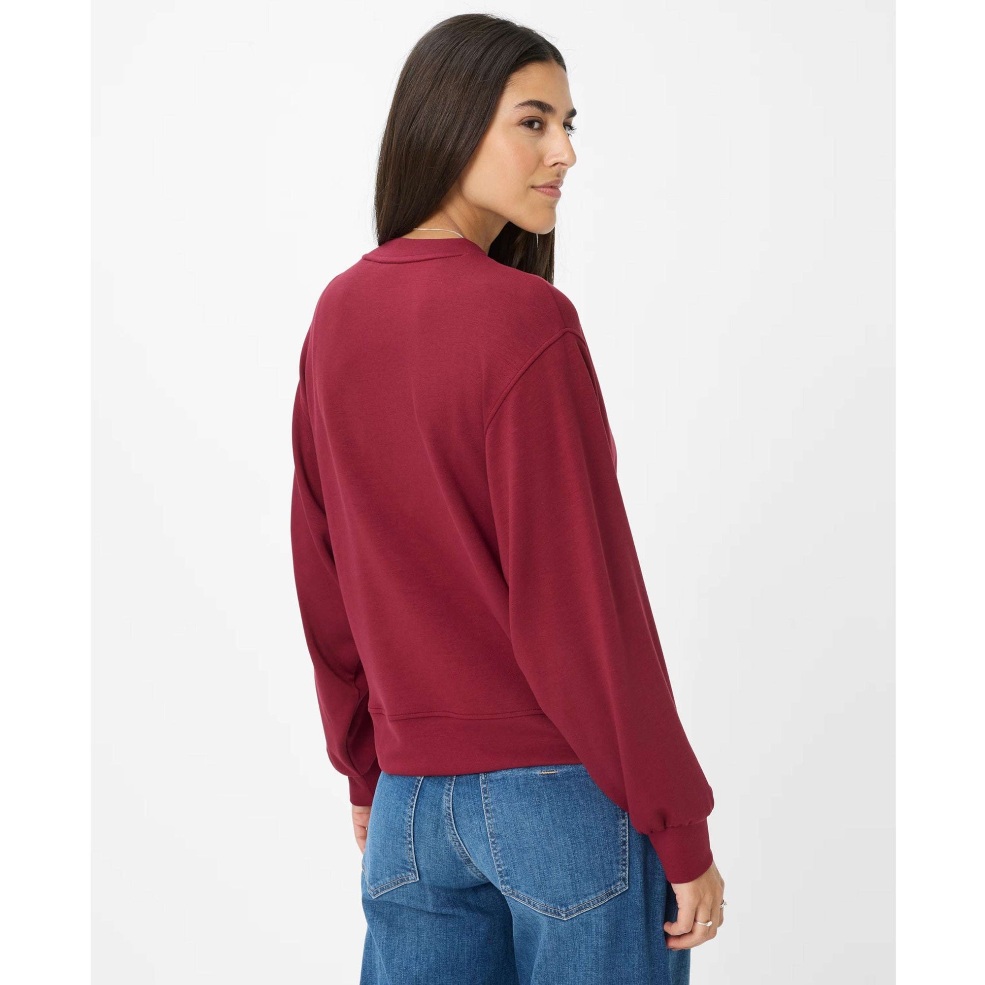 Brax Beca Long Sleeve Sweatshirt in Canvas &amp; Mulberry