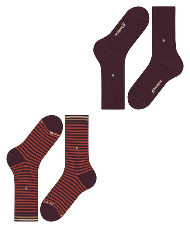 Burlington Everyday Stripe 2-Pack Men Socks in Chianti